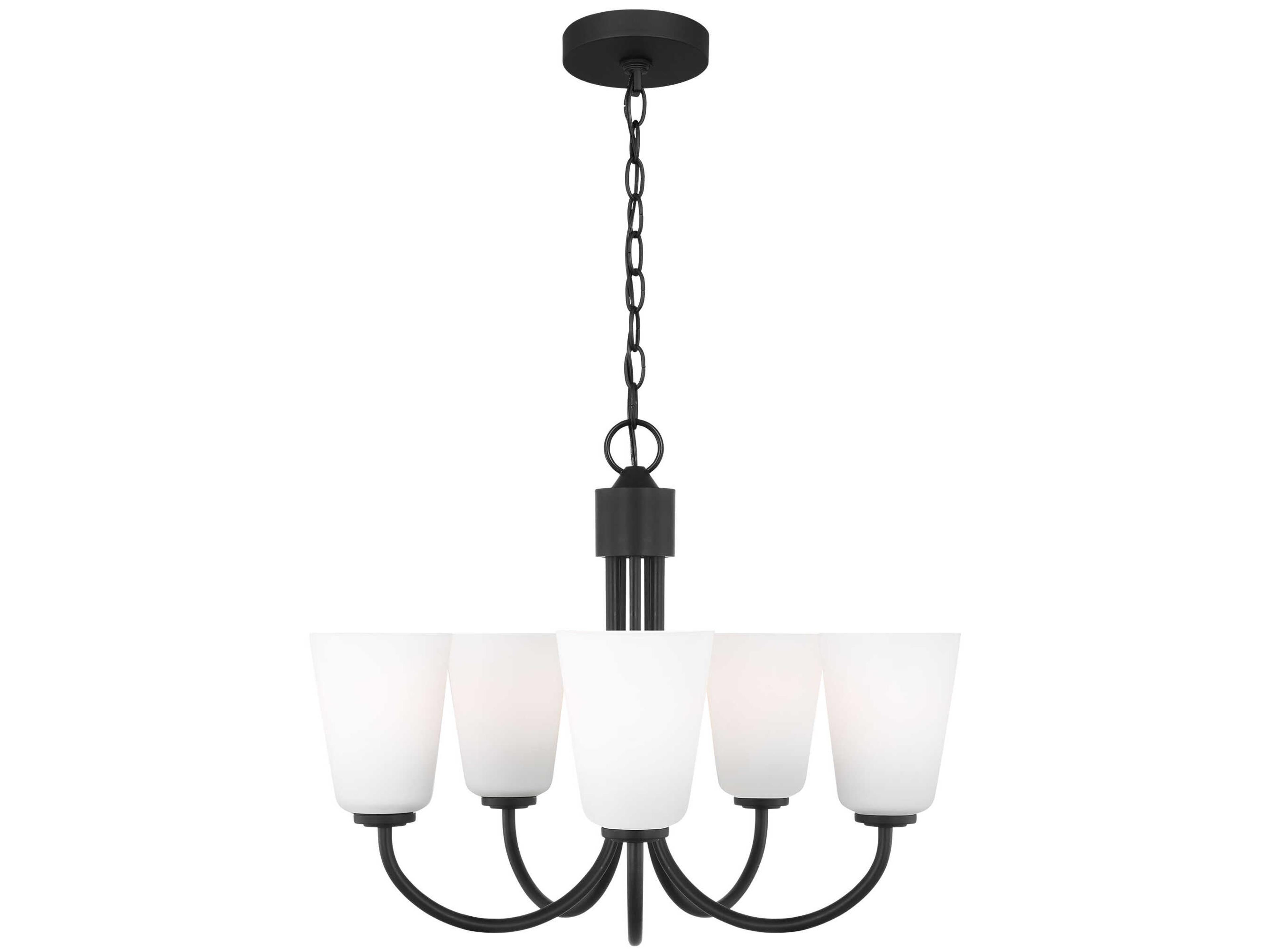 Generation Lighting Miles 5-Light Midnight Black Bell Chandelier