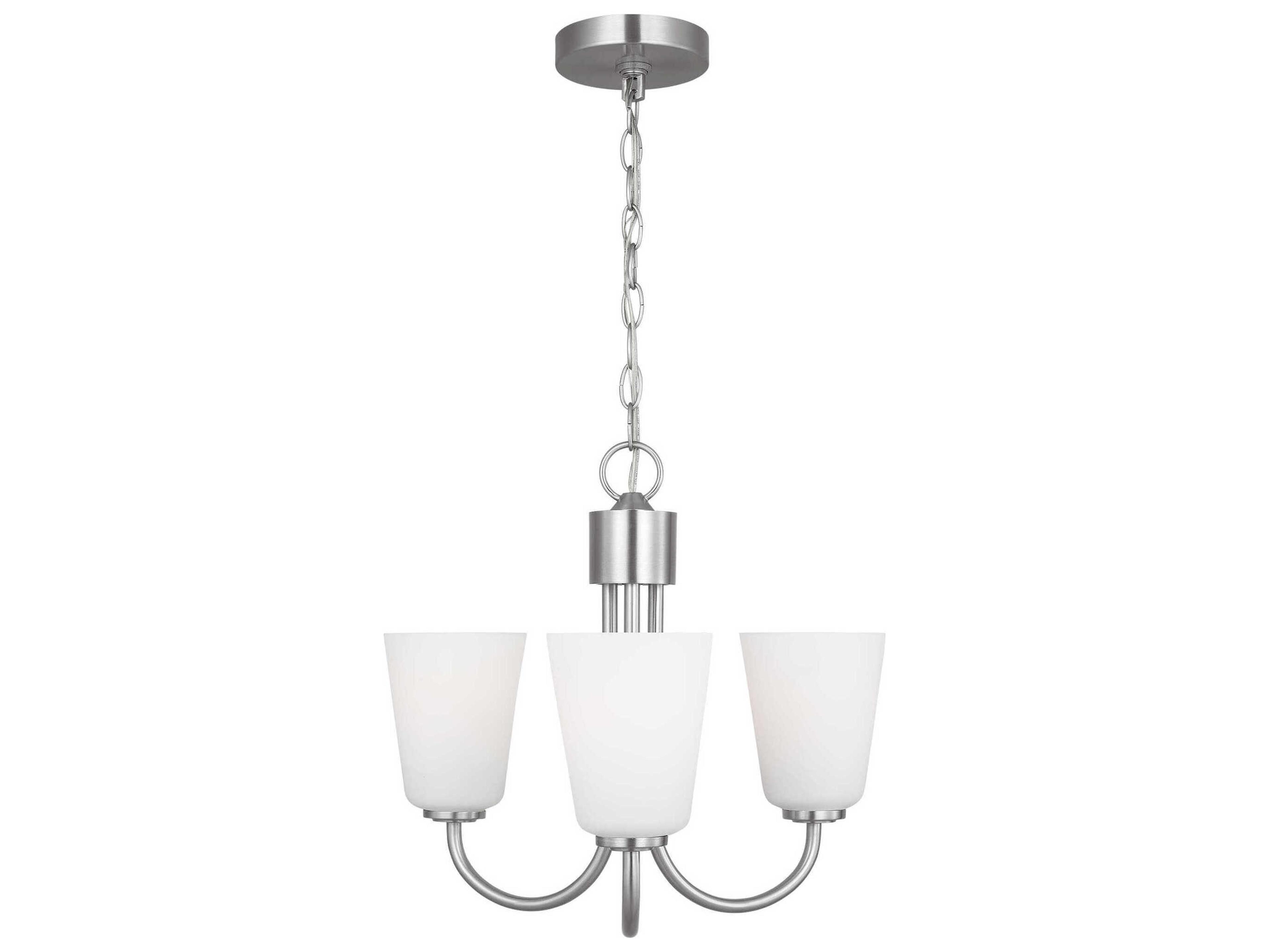 Generation Lighting Miles 3-Light Brushed Nickel Bell Chandelier