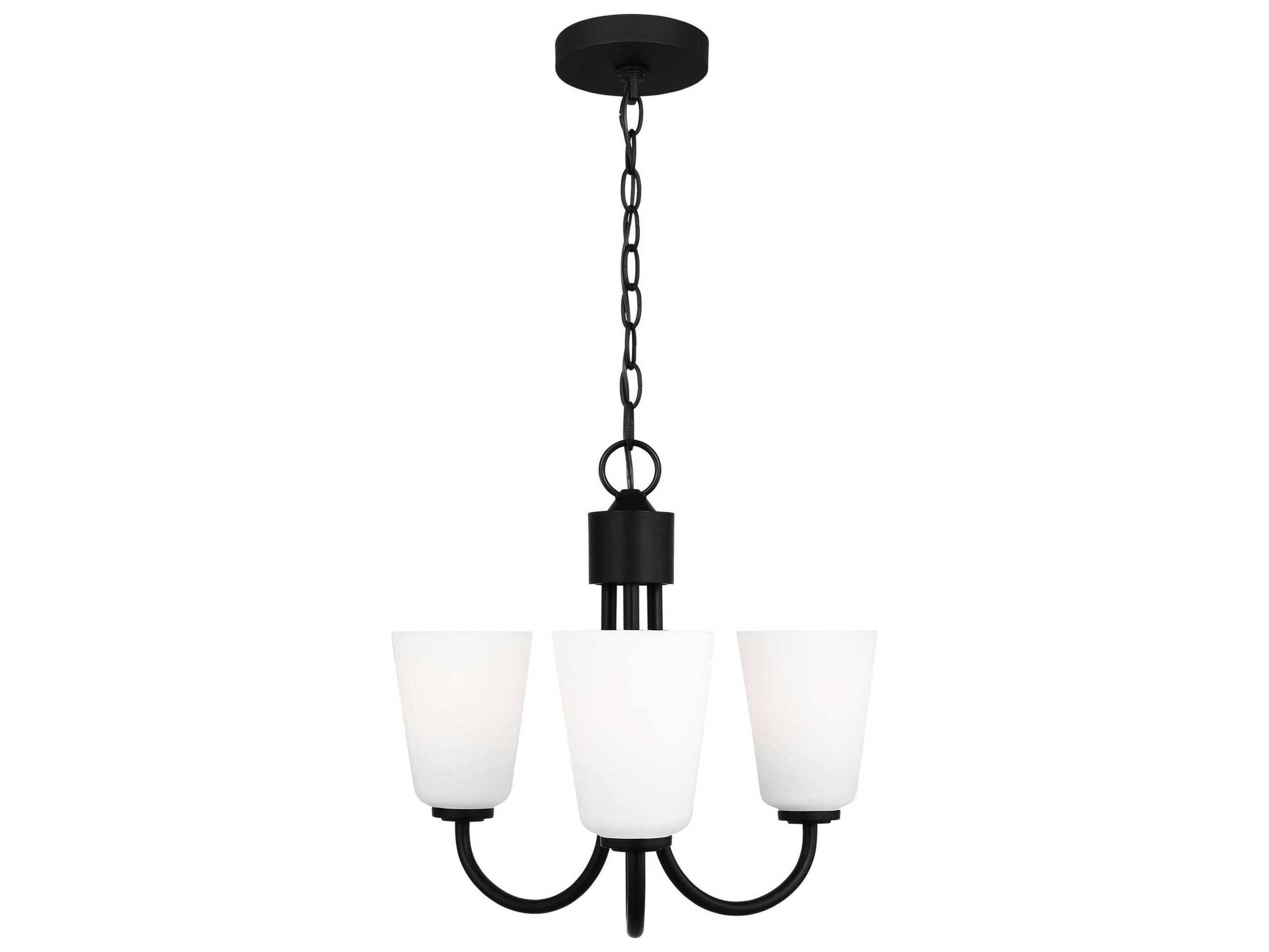 Generation Lighting Miles 3-Light Midnight Black Bell Chandelier