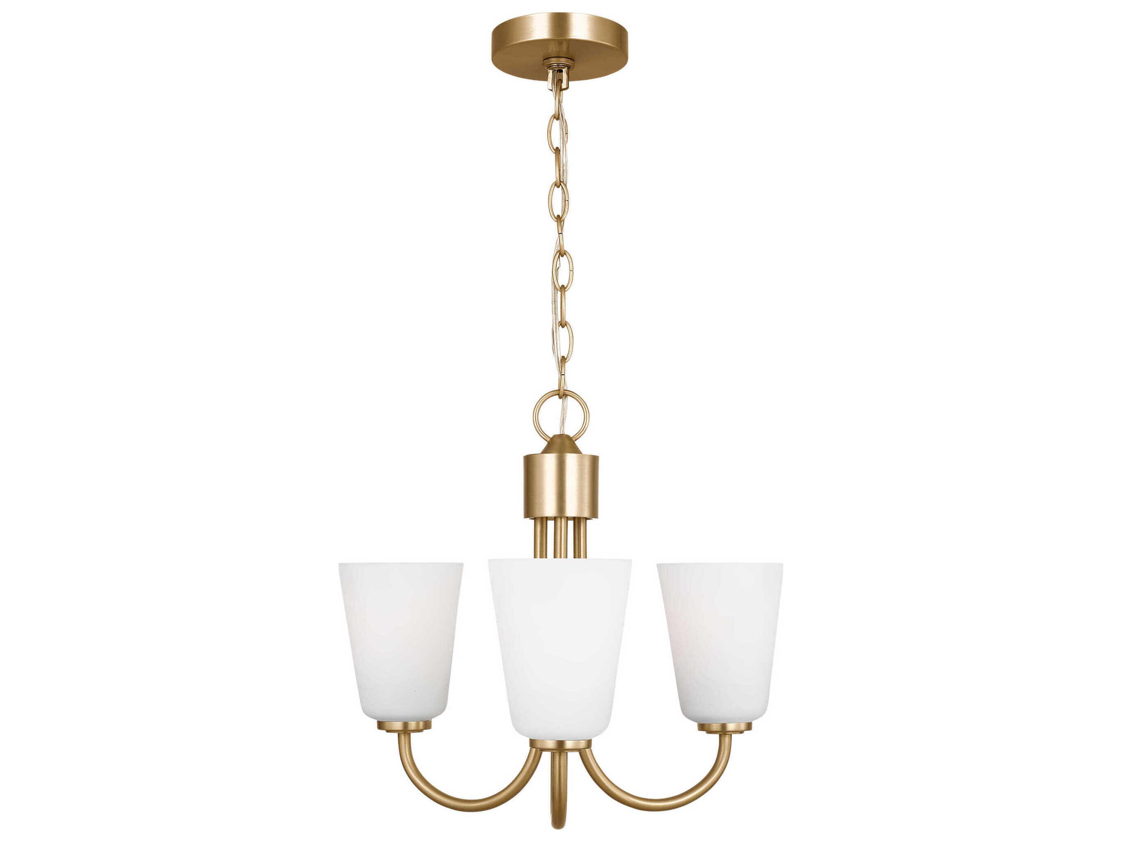 Generation Lighting Miles 3-Light Satin Brass Bell Chandelier