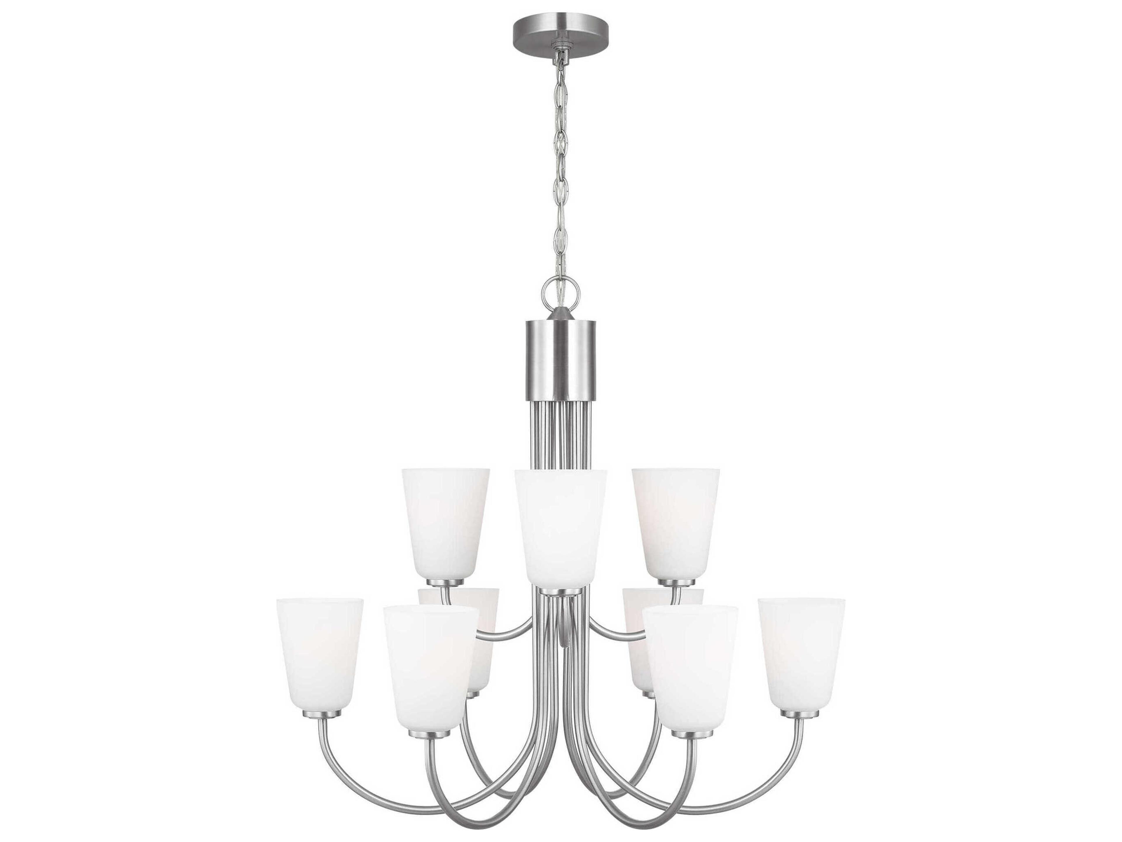 Generation Lighting Miles 9-Light Brushed Nickel Bell Chandelier