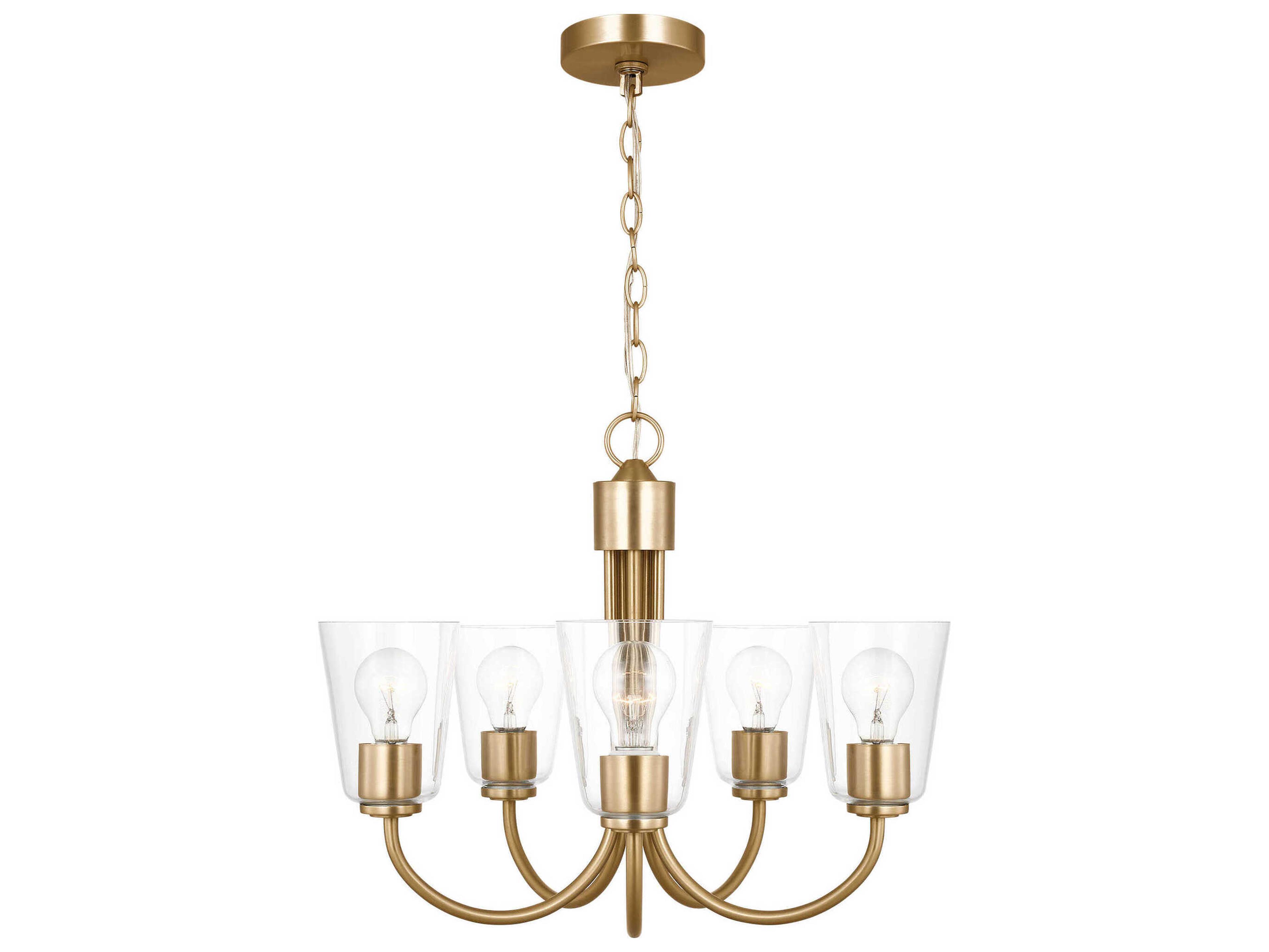 Generation Lighting Miles 5-Light Satin Brass Bell Chandelier