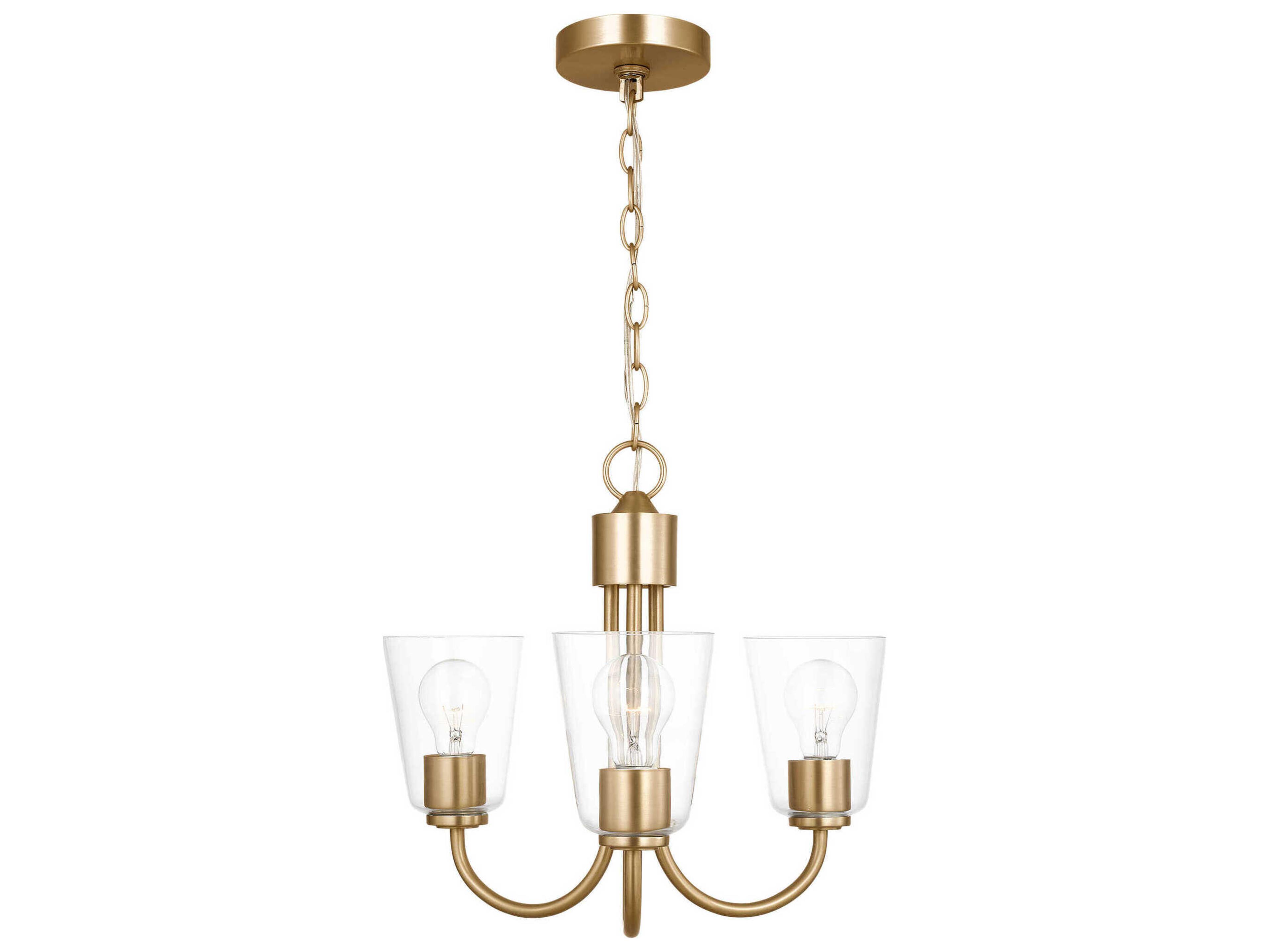 Generation Lighting Miles 3-Light Satin Brass Bell Chandelier