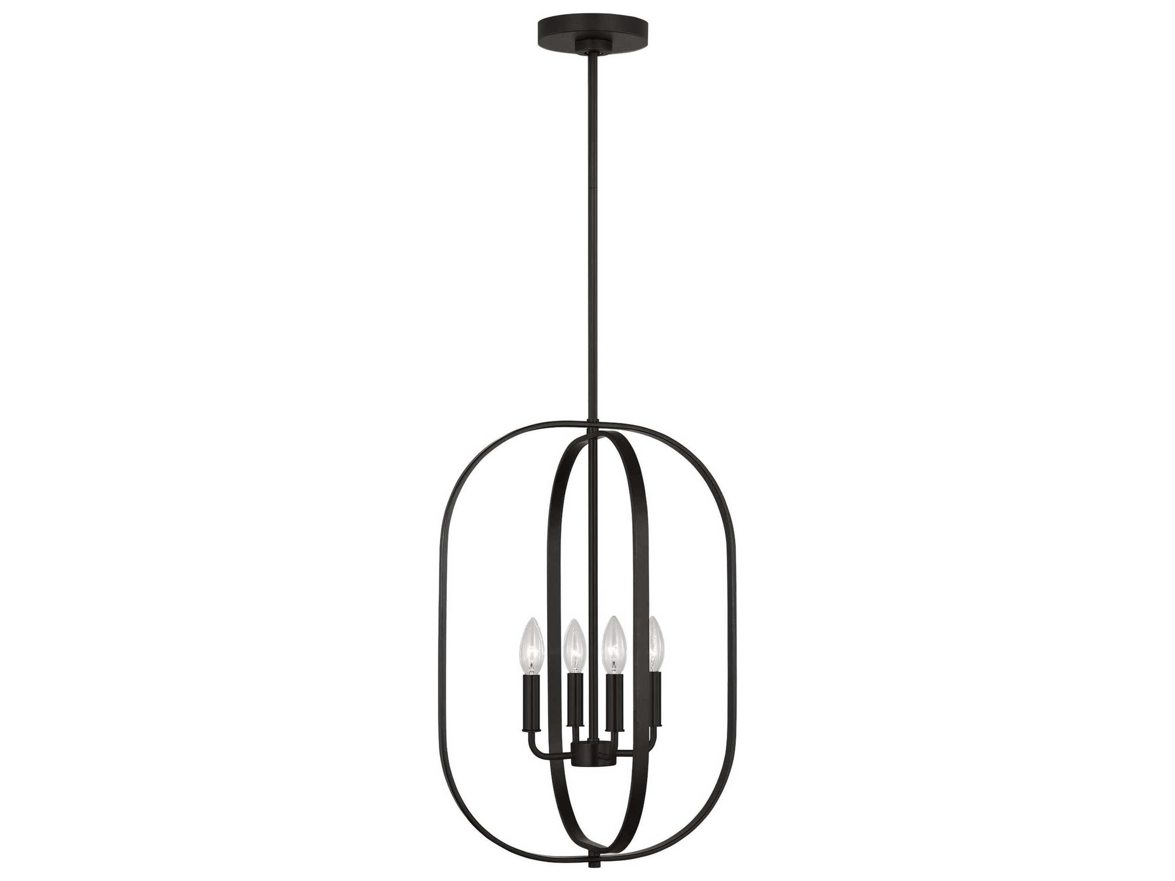 Generation Lighting Loretto 4-Light Midnight Black Chandelier