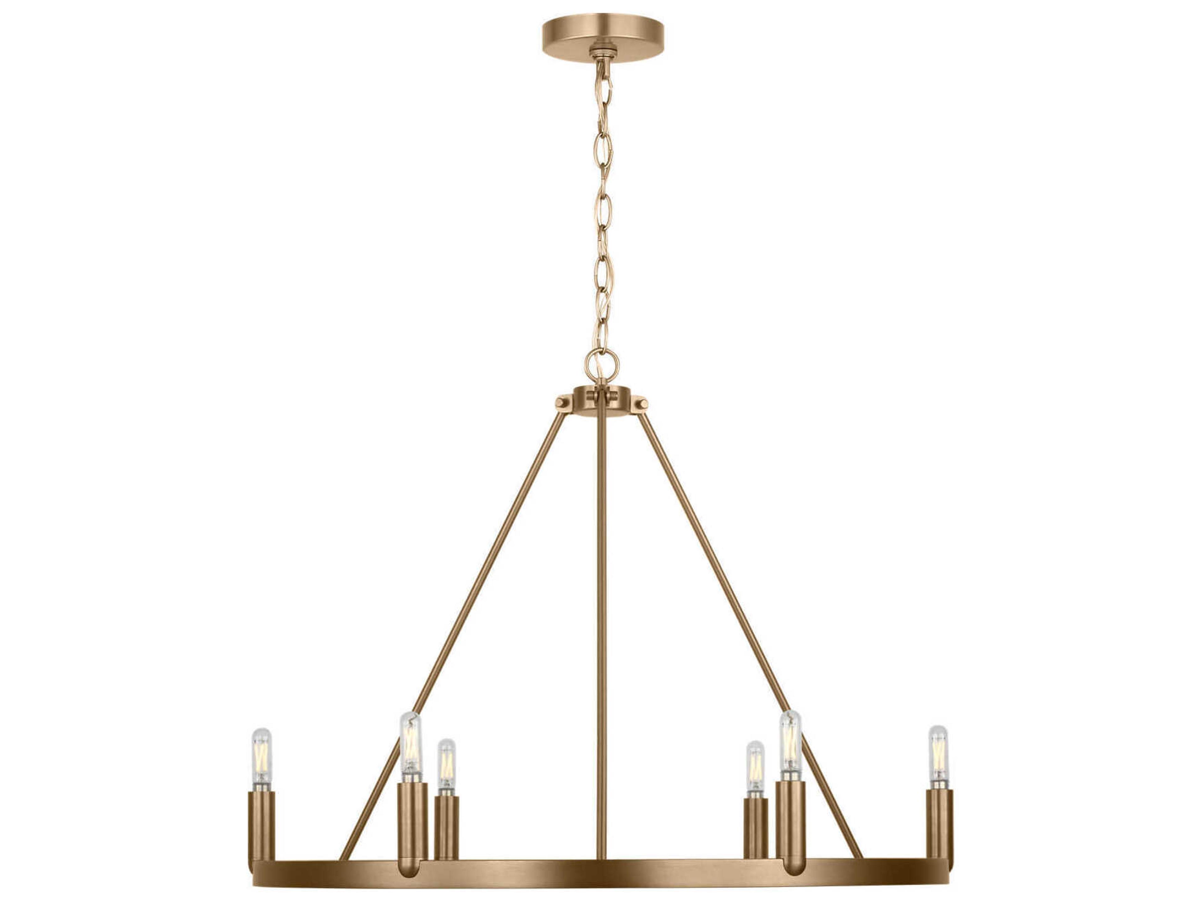 Generation Lighting Mirla 6-Light Satin Brass Candelabra Chandelier