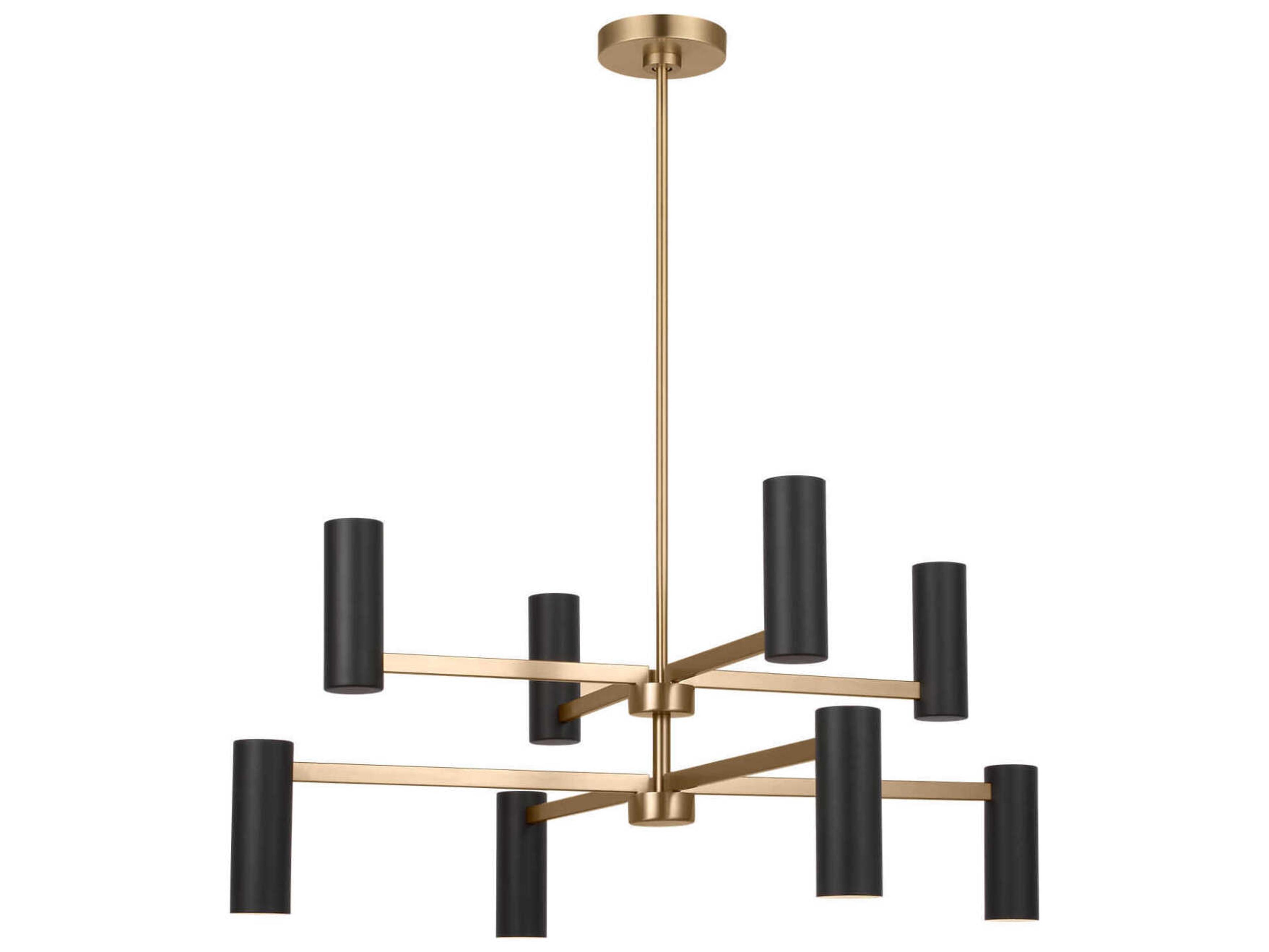 Generation Lighting Zentro 8-Light Satin Brass Cylinder Chandelier