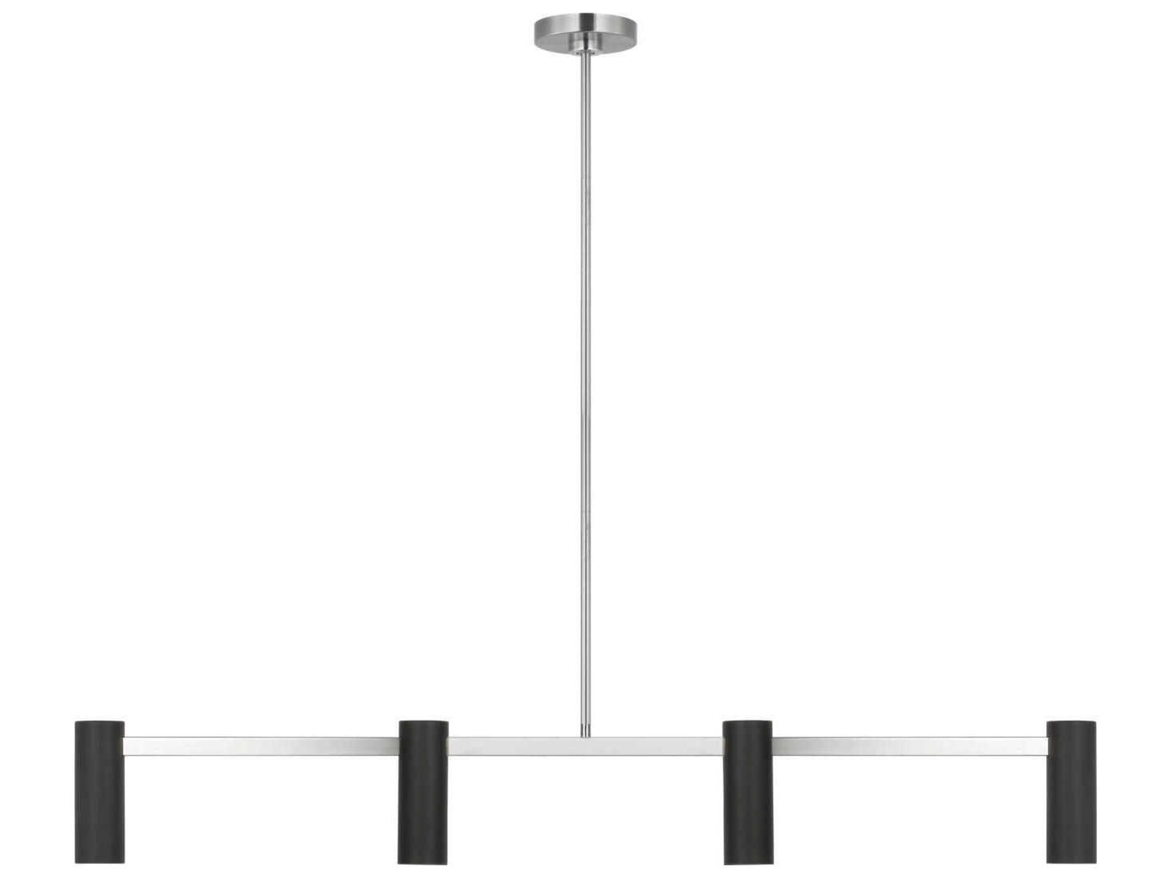 Generation Lighting Zentro 4-Light Brushed Nickel Cylinder Linear Island Pendant