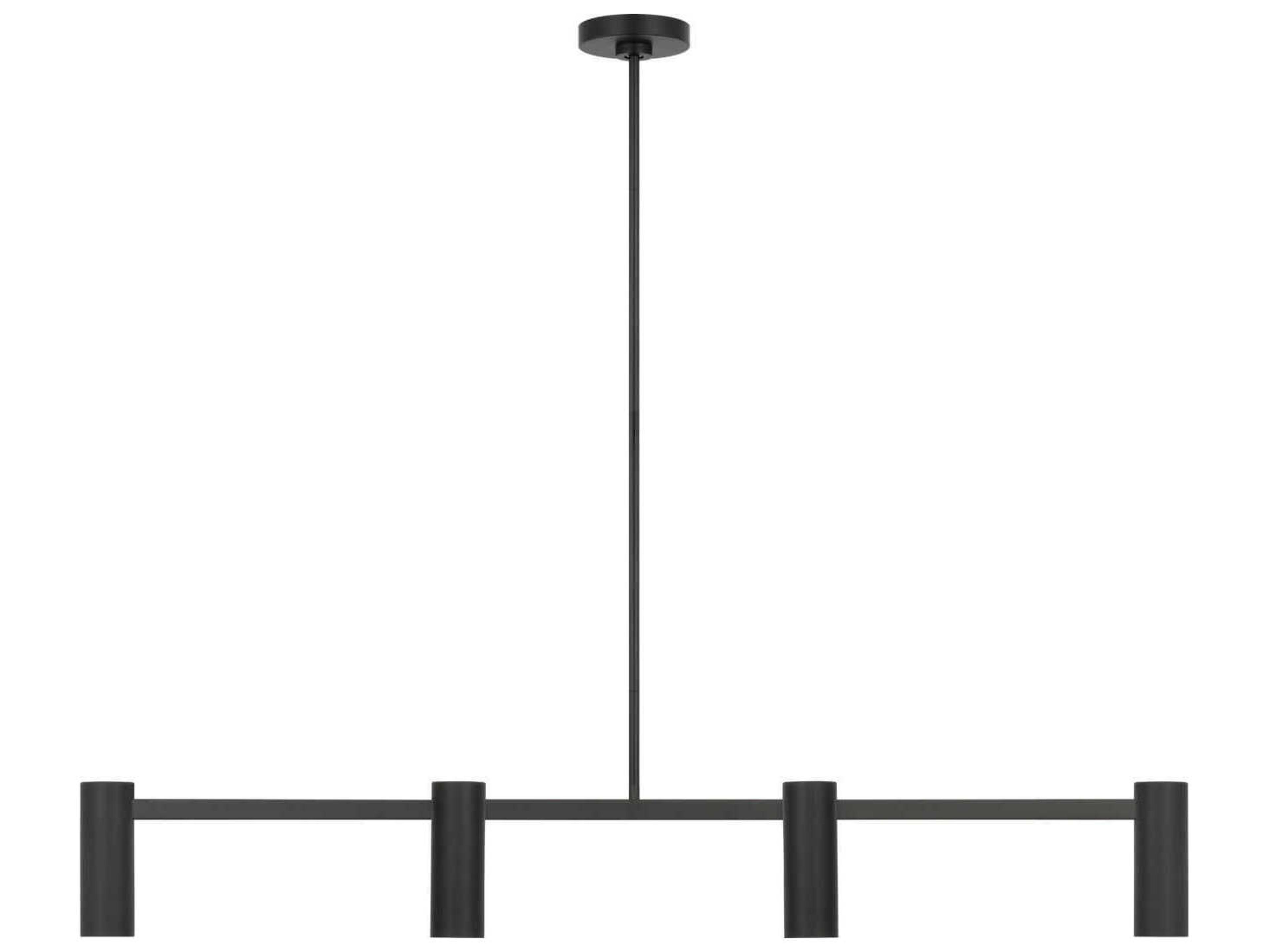 Generation Lighting Zentro 4-Light Midnight Black Cylinder Linear Island Pendant