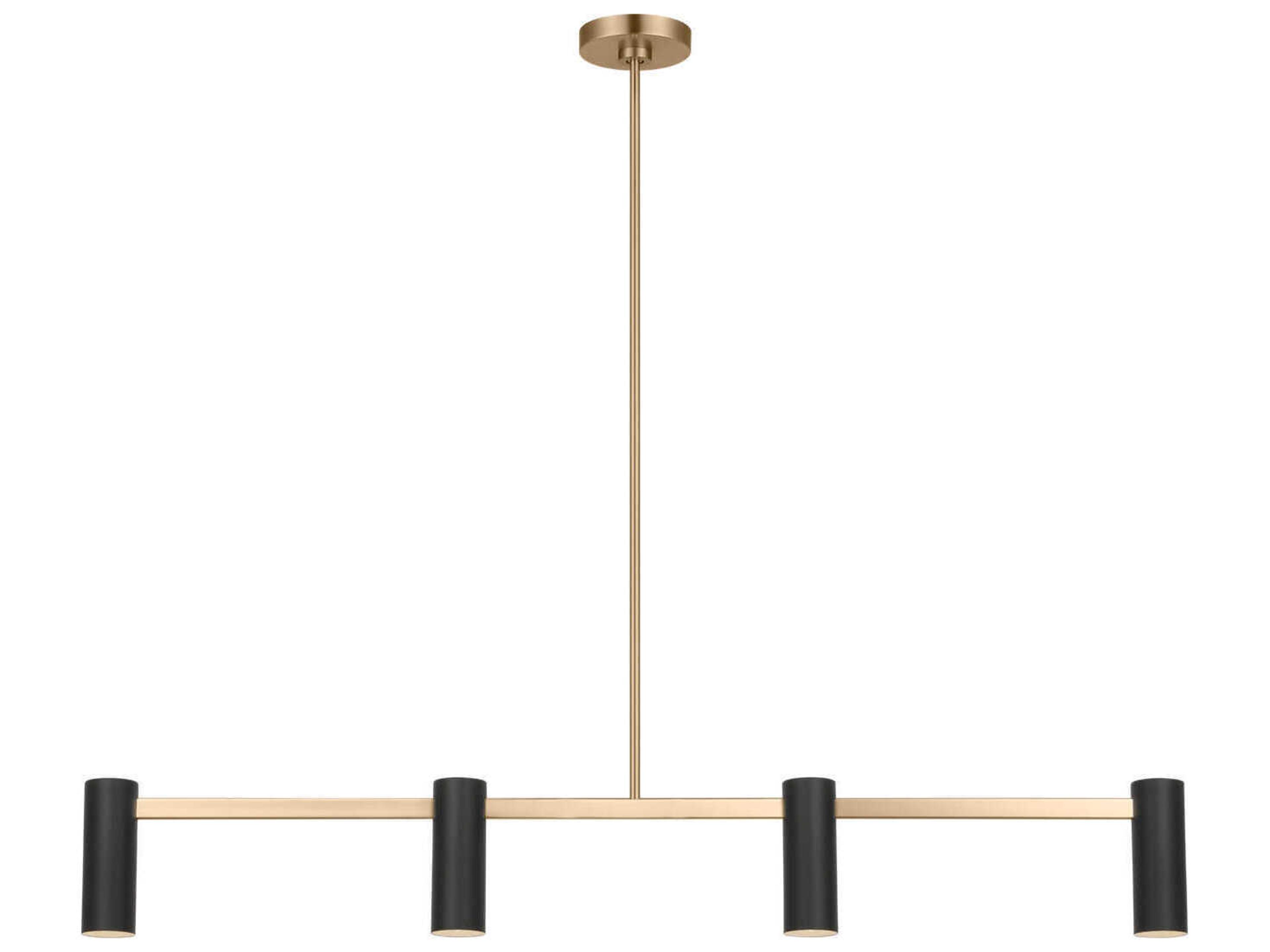 Generation Lighting Zentro 4-Light Satin Brass Cylinder Linear Island Pendant