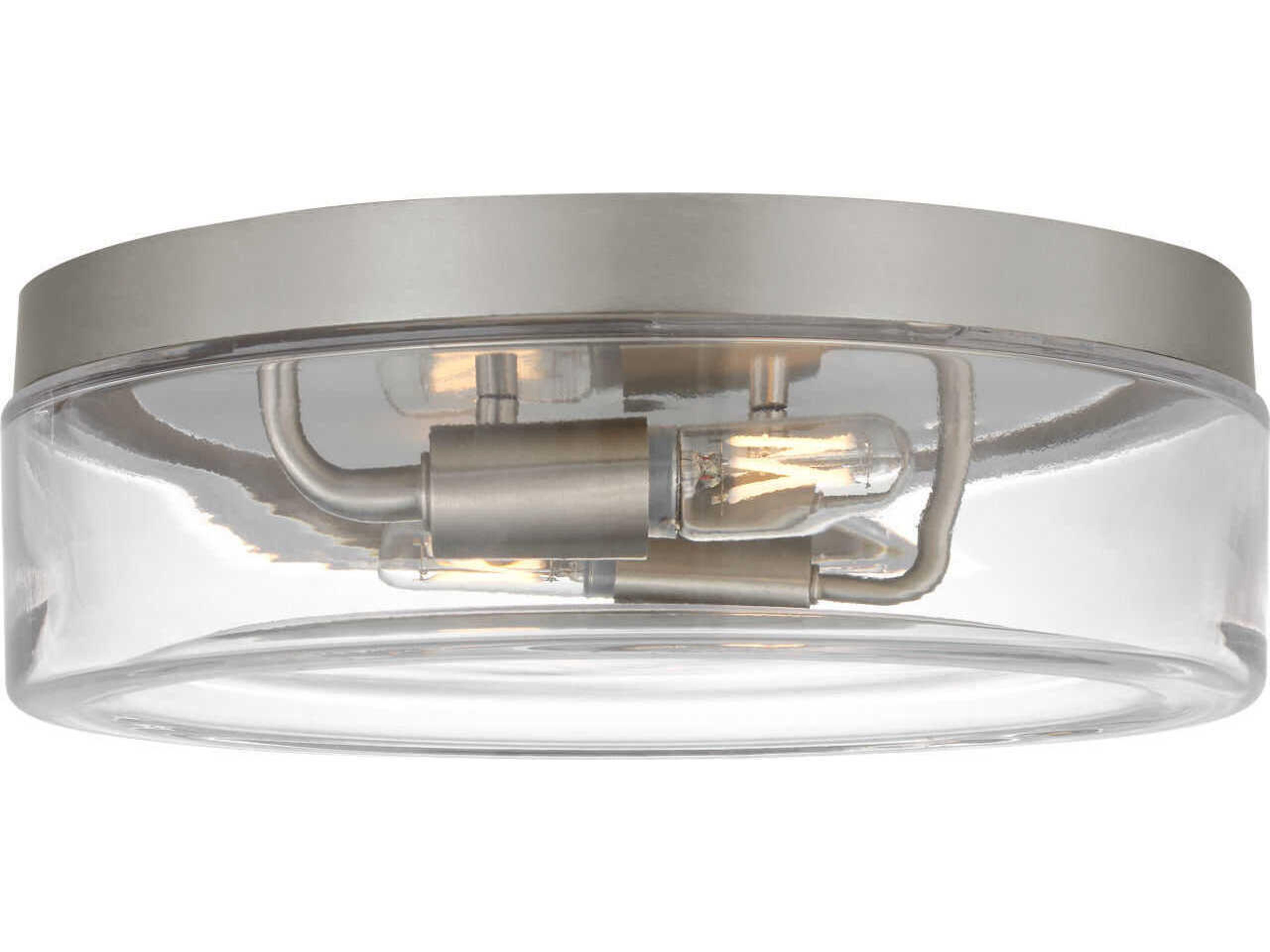 Generation Lighting Rhett 2-Light Brushed Nickel Round Flush Mount