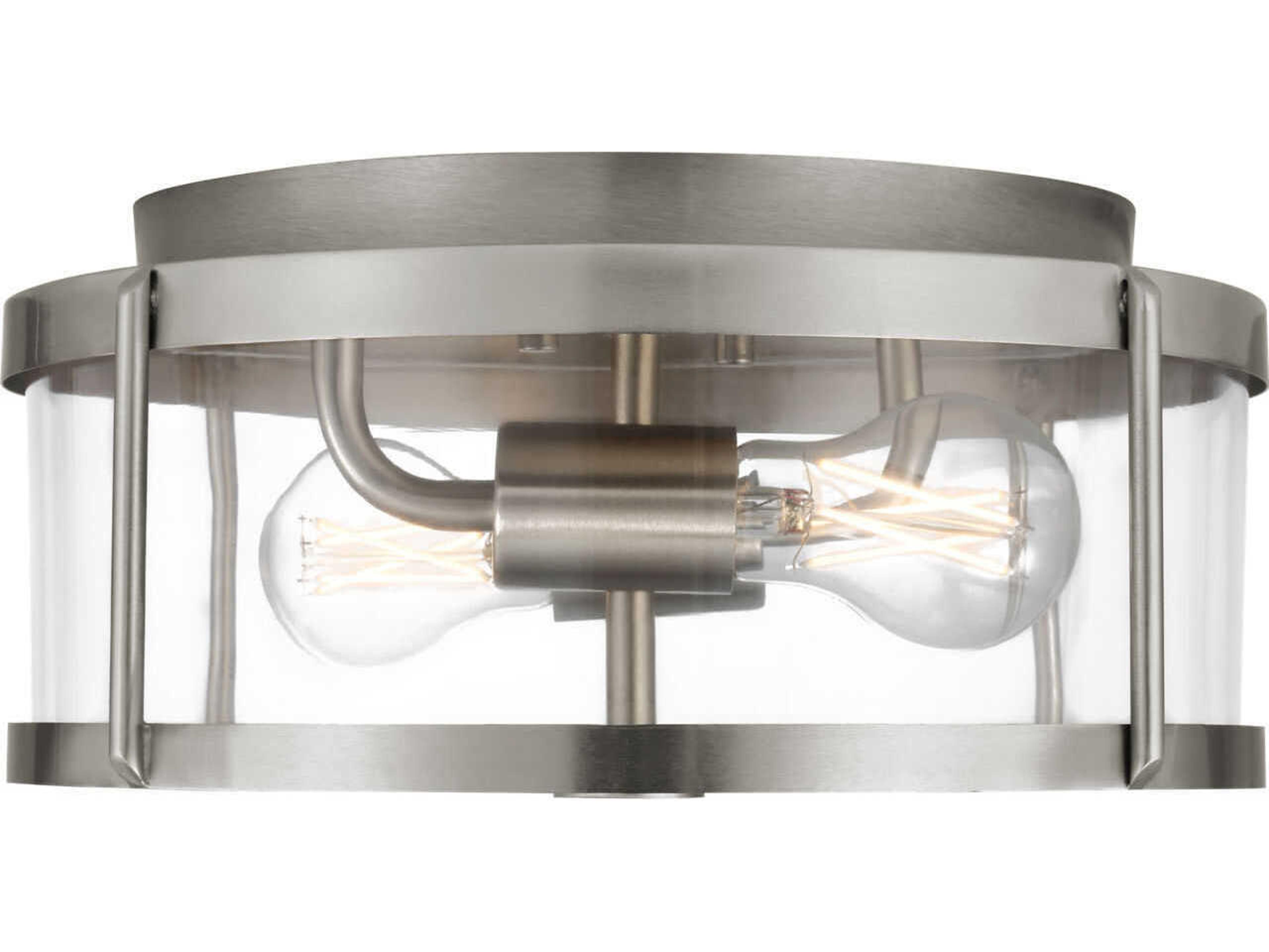 Generation Lighting Lumra 2-Light Brushed Nickel Round Flush Mount
