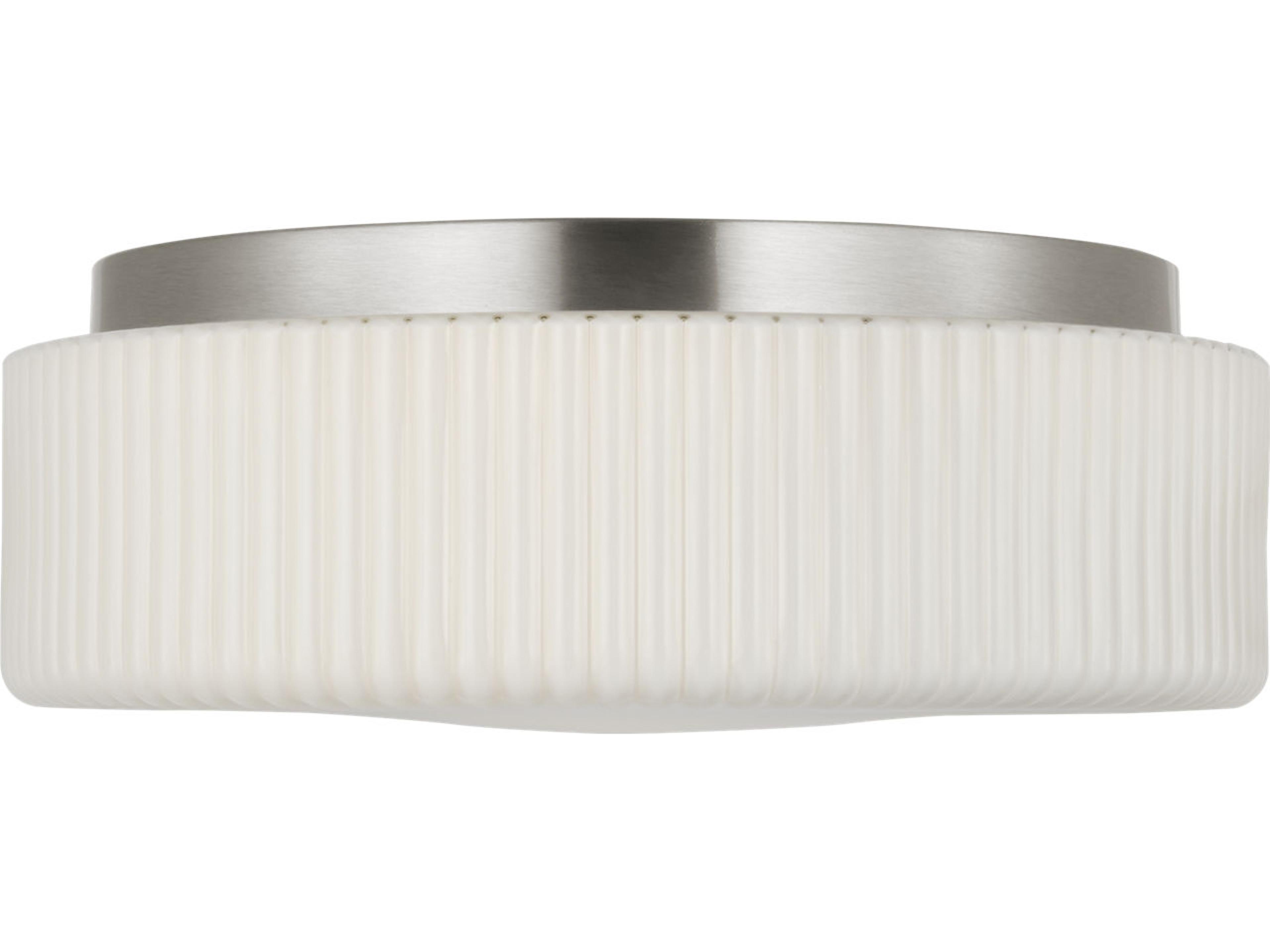Generation Lighting Axira 2-Light Brushed Nickel White Round Flush Mount