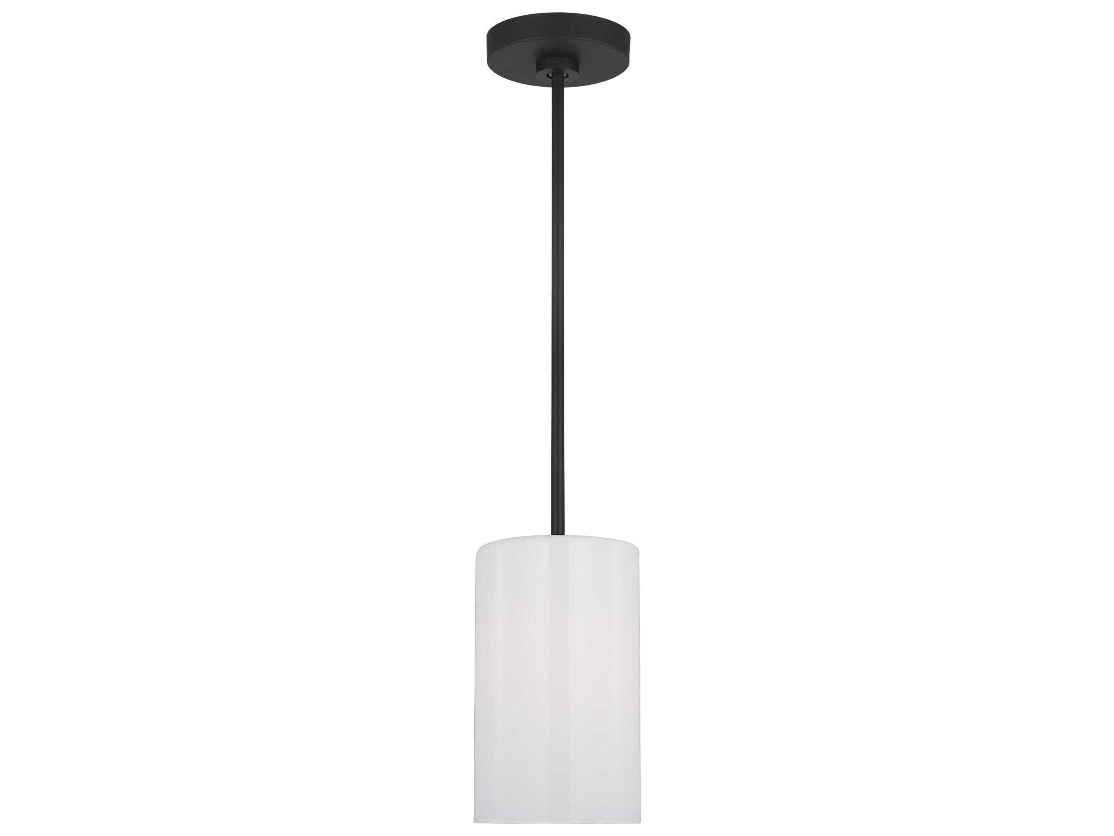 Generation Lighting Rhett 1-Light Midnight Black Cylinder Mini Pendant