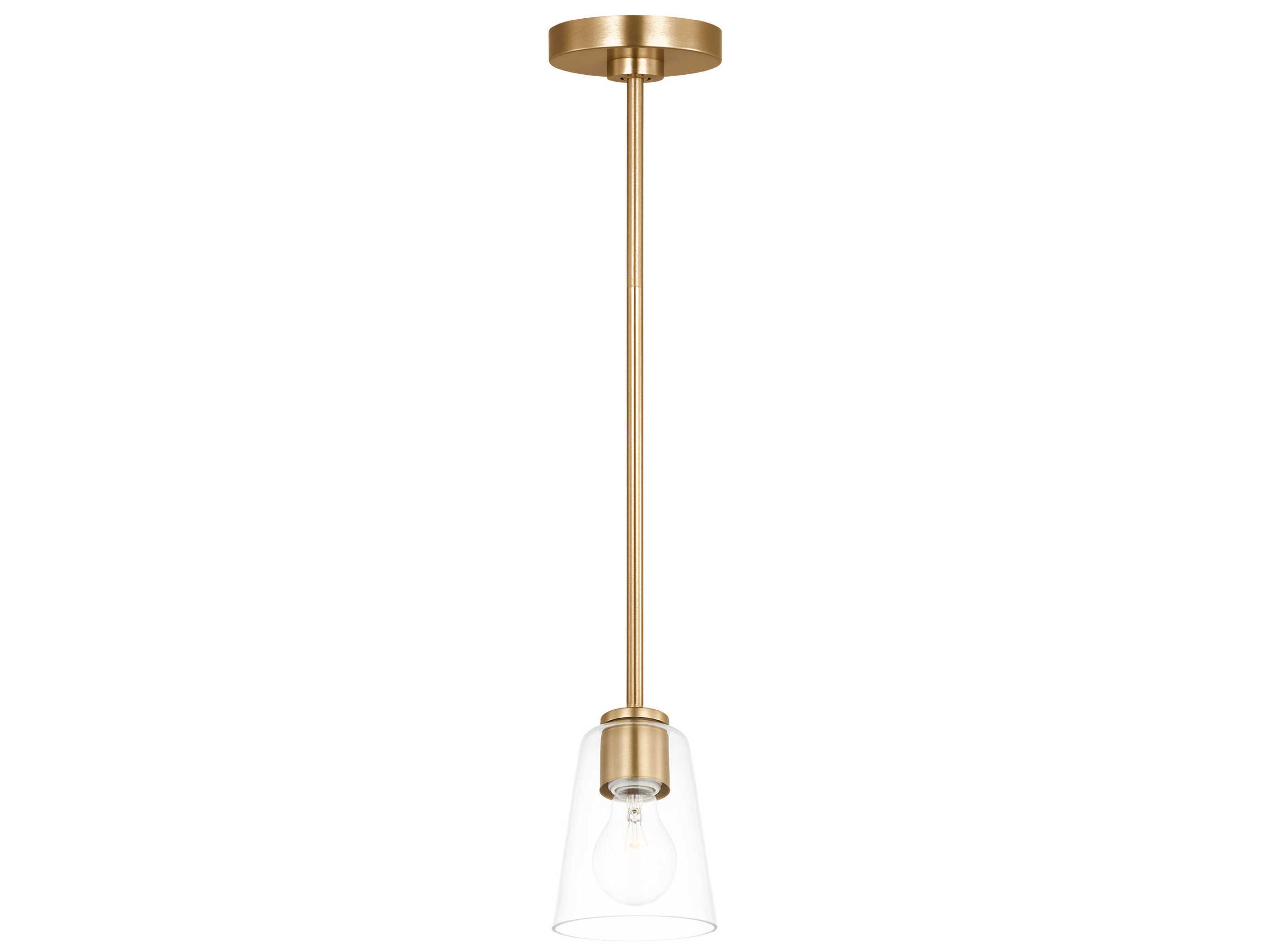 Generation Lighting Miles 1-Light Satin Brass Bell Mini Pendant