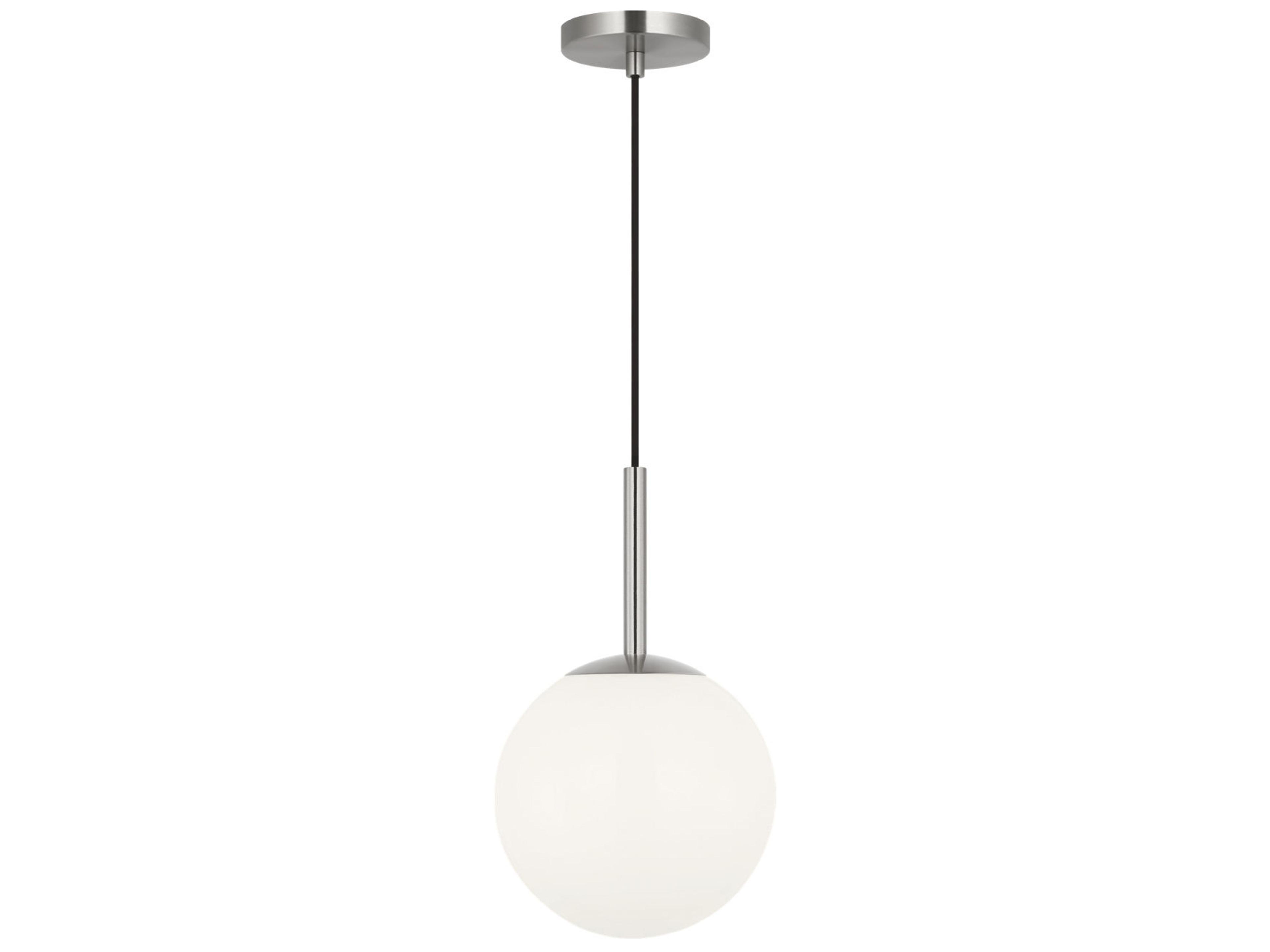 Generation Lighting Nube 1-Light Brushed Nickel White Globe Mini Pendant