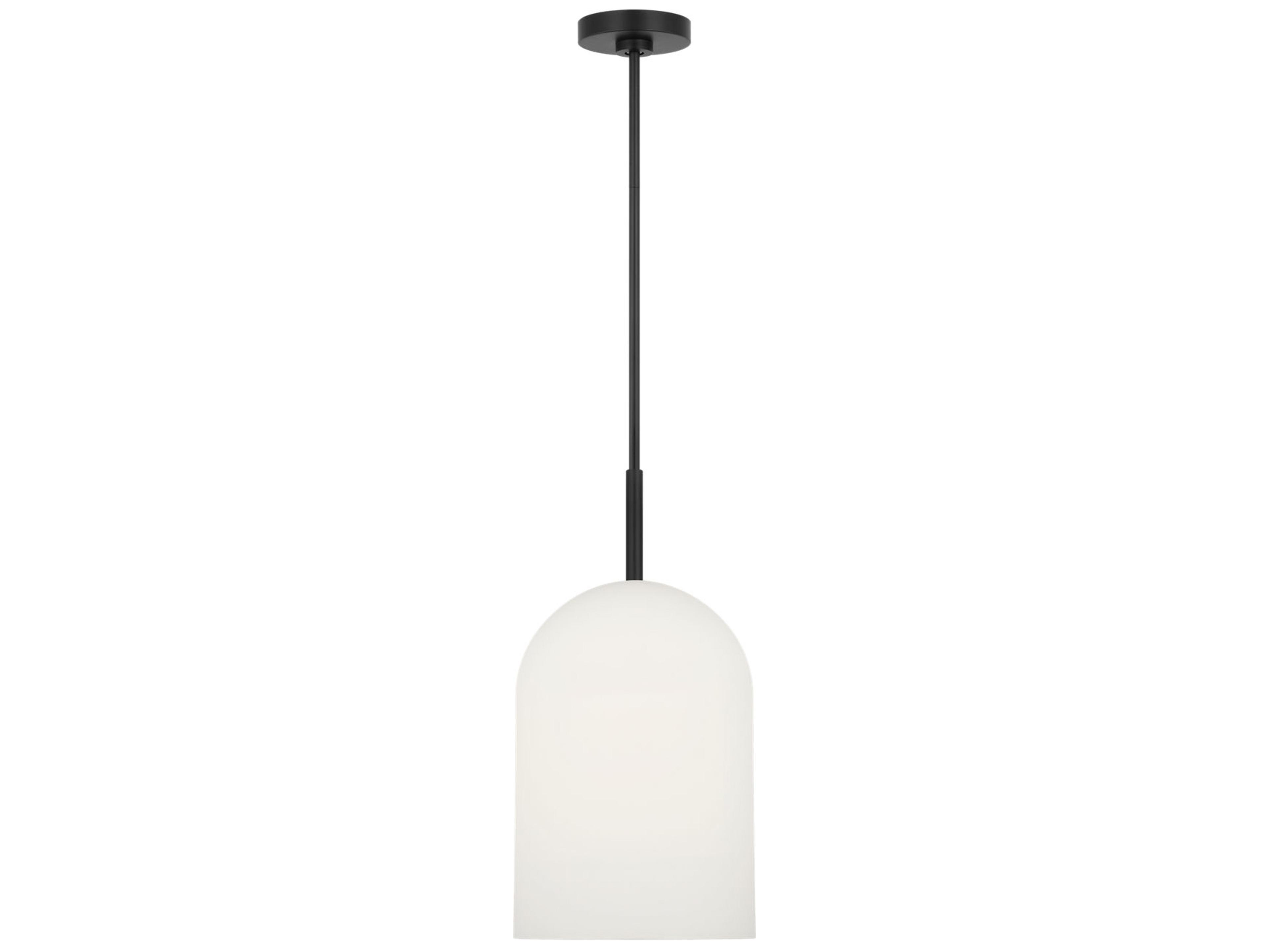 Generation Lighting Neblina 1-Light Midnight Black White Mini Pendant