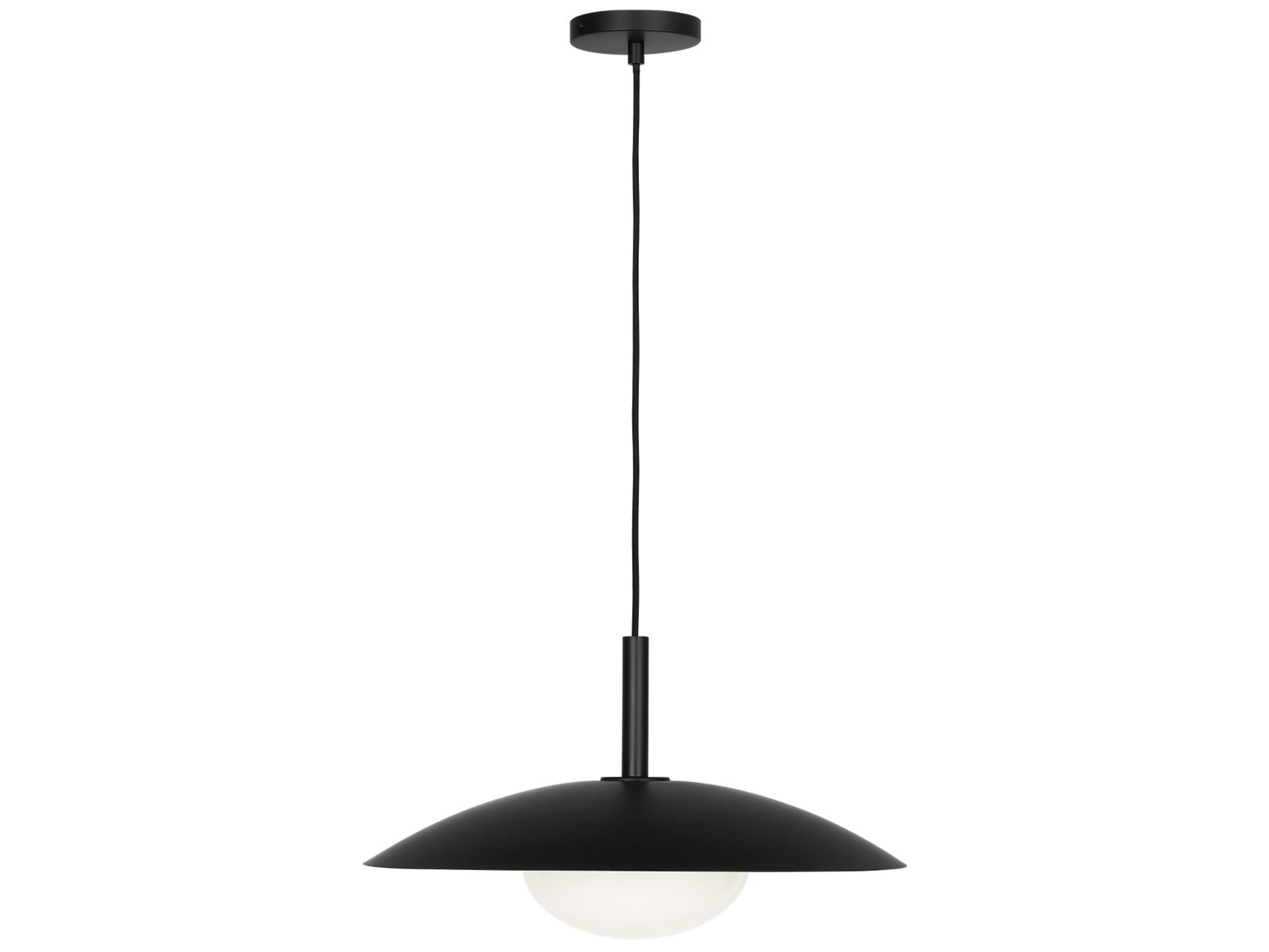 Generation Lighting Mont 1-Light Midnight Black Dome Pendant