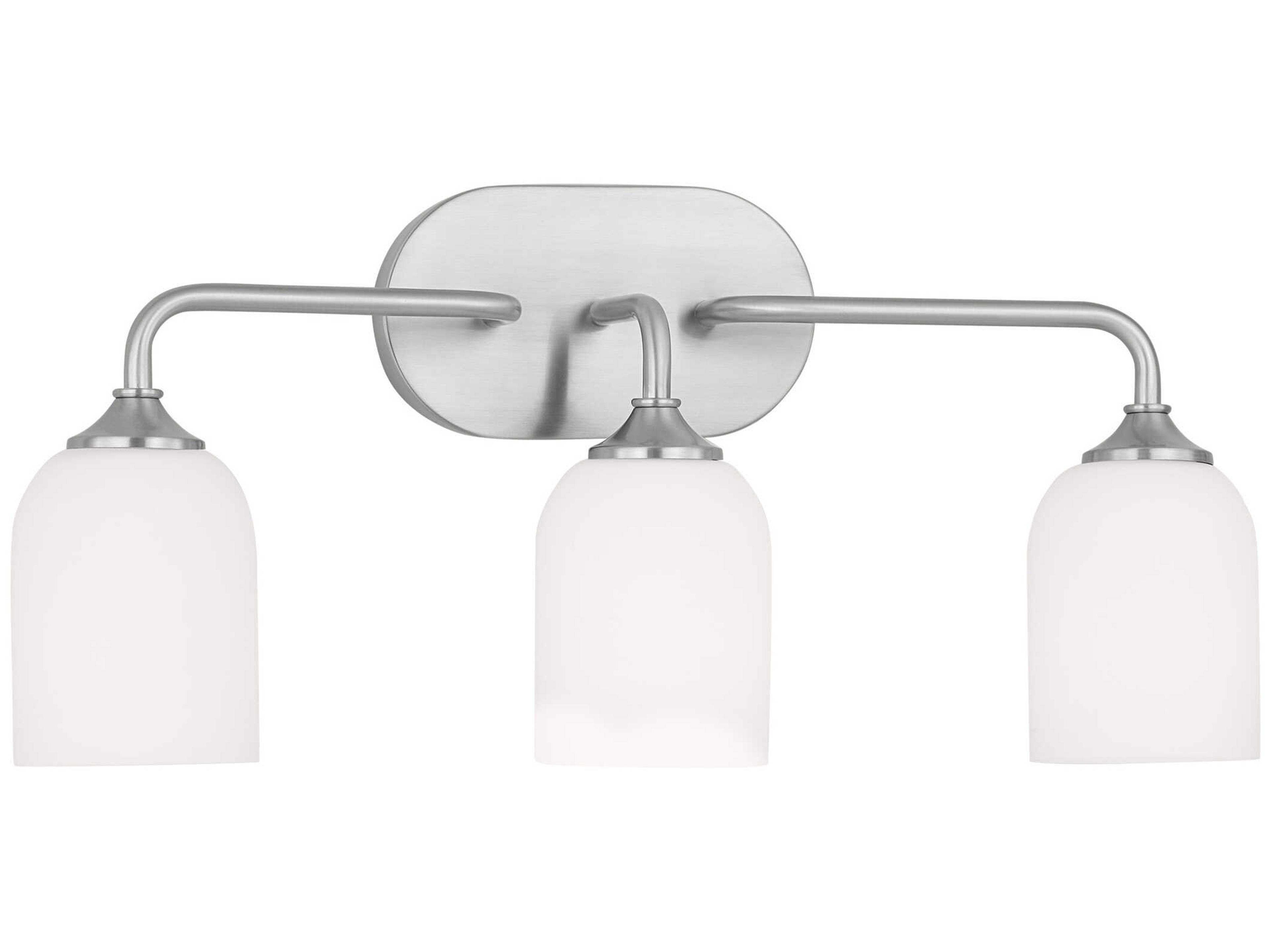 Generation Lighting Emile 3-Light Brushed Steel Vanity Light