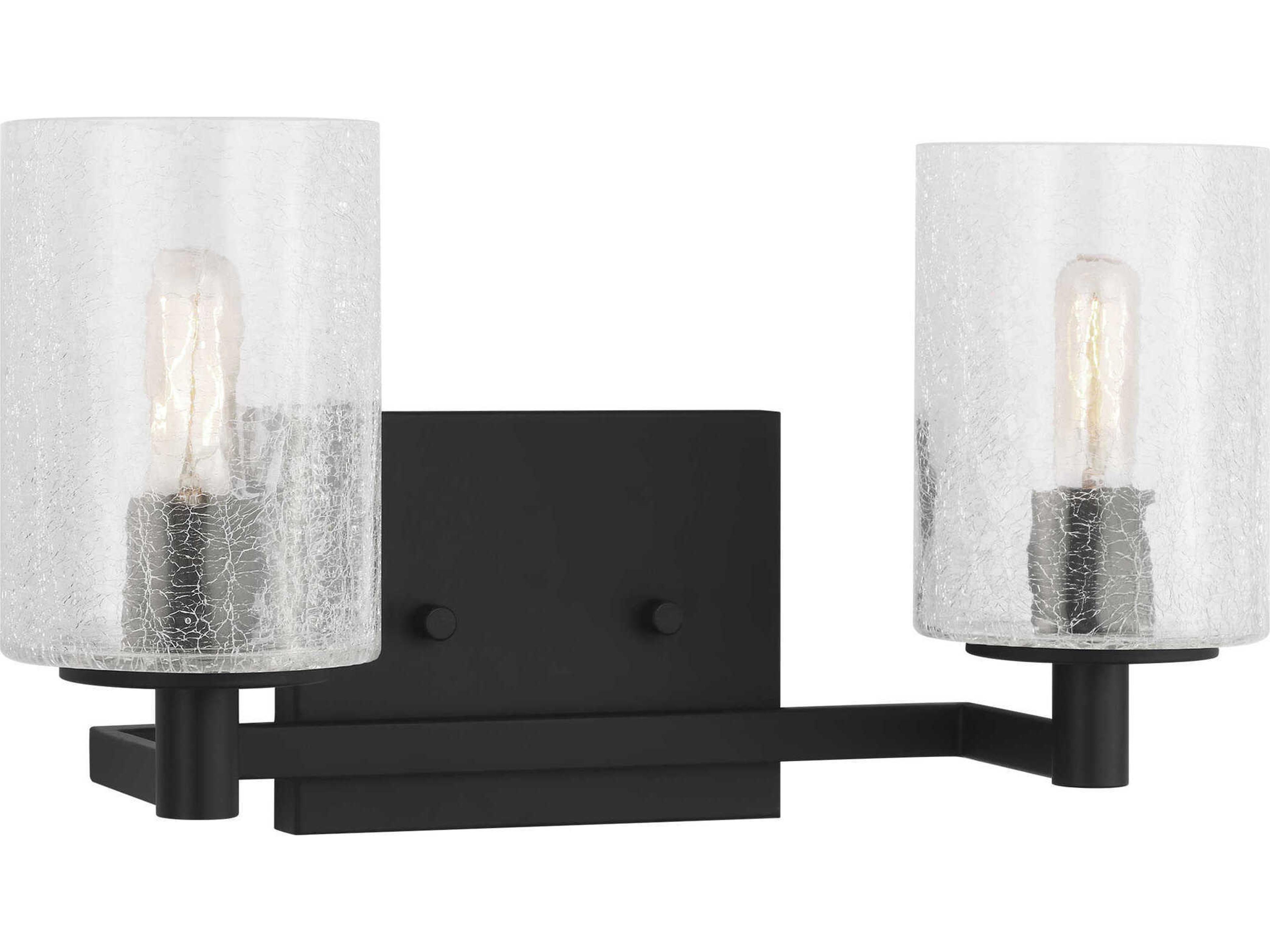 Generation Lighting Parker 2-Light Midnight Black Vanity Light