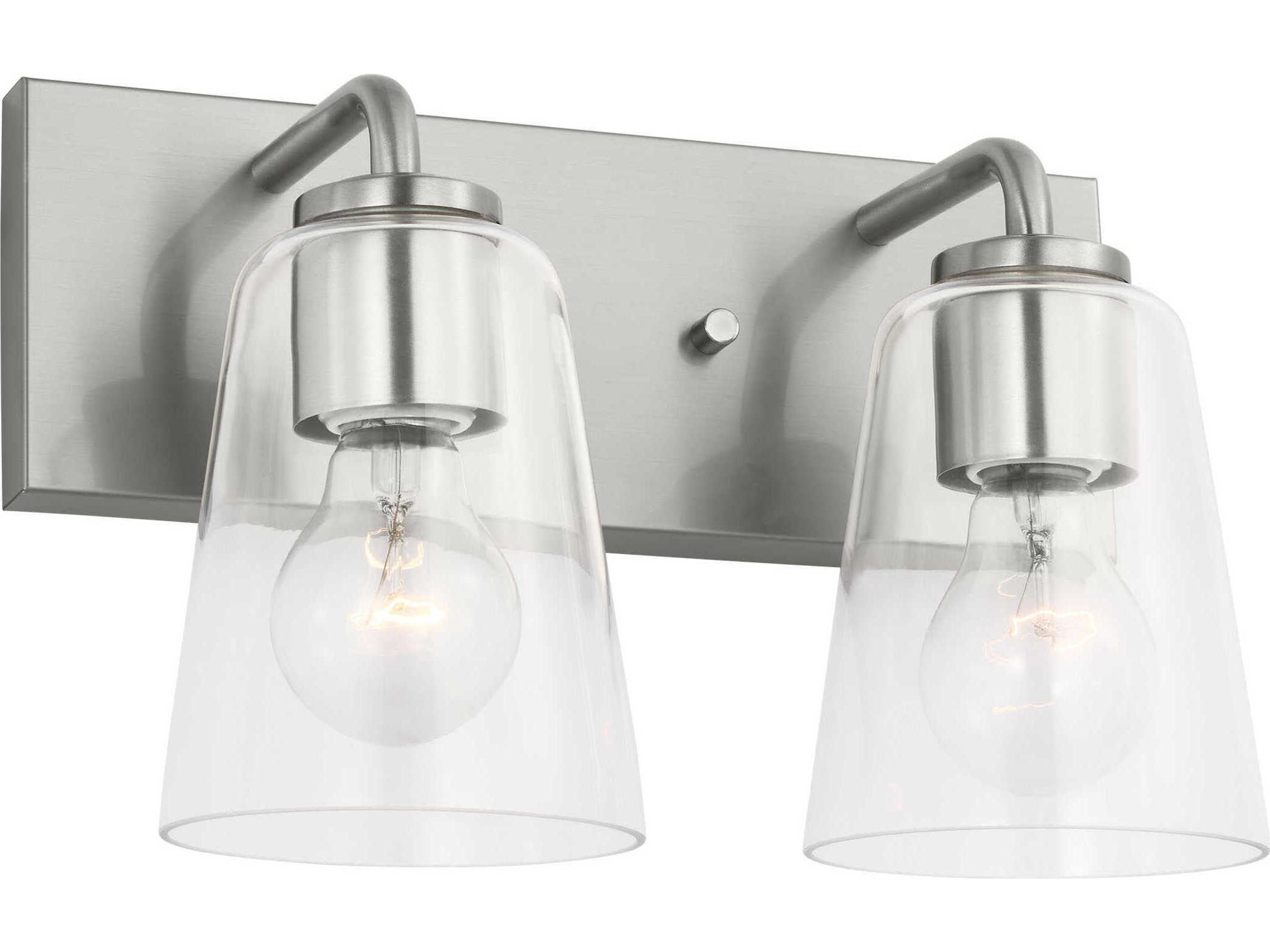 Generation Lighting Miles 2-Light Brushed Nickel Vanity Light