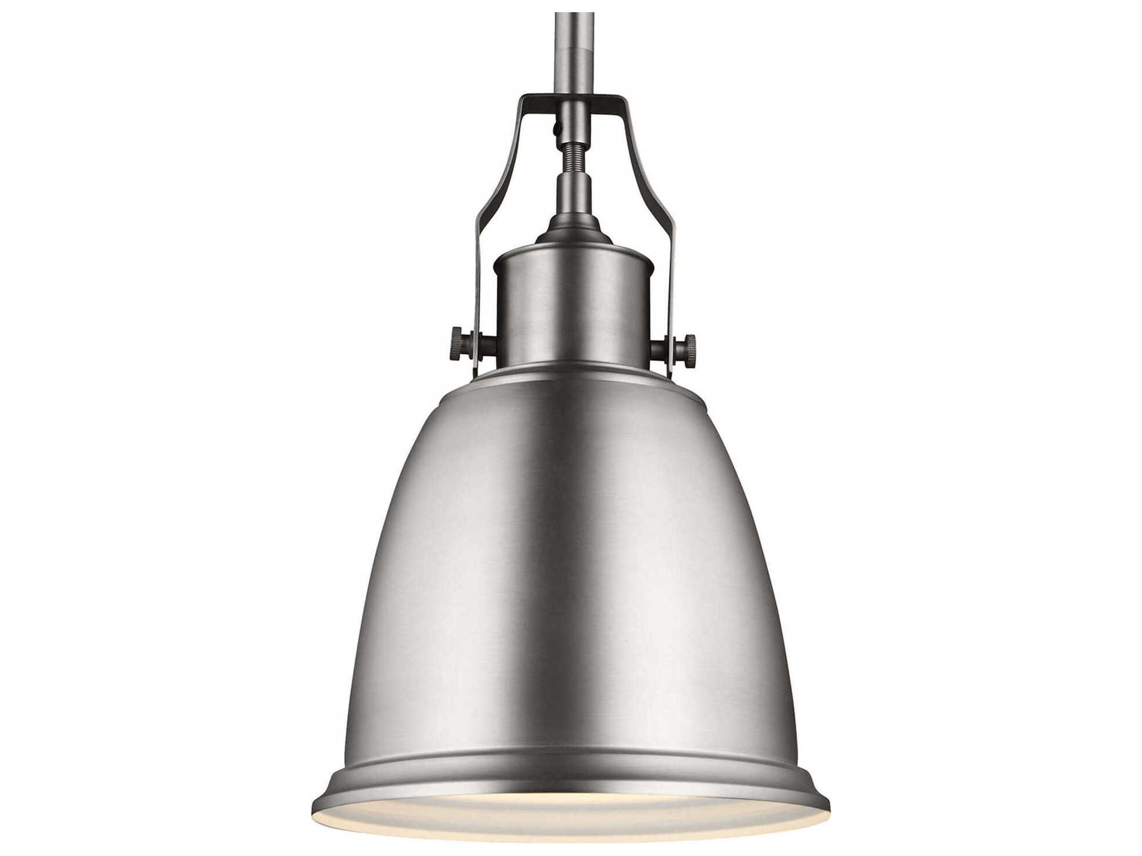 Generation Lighting Hobson 1-Light Satin Nickel Bell Mini Pendant