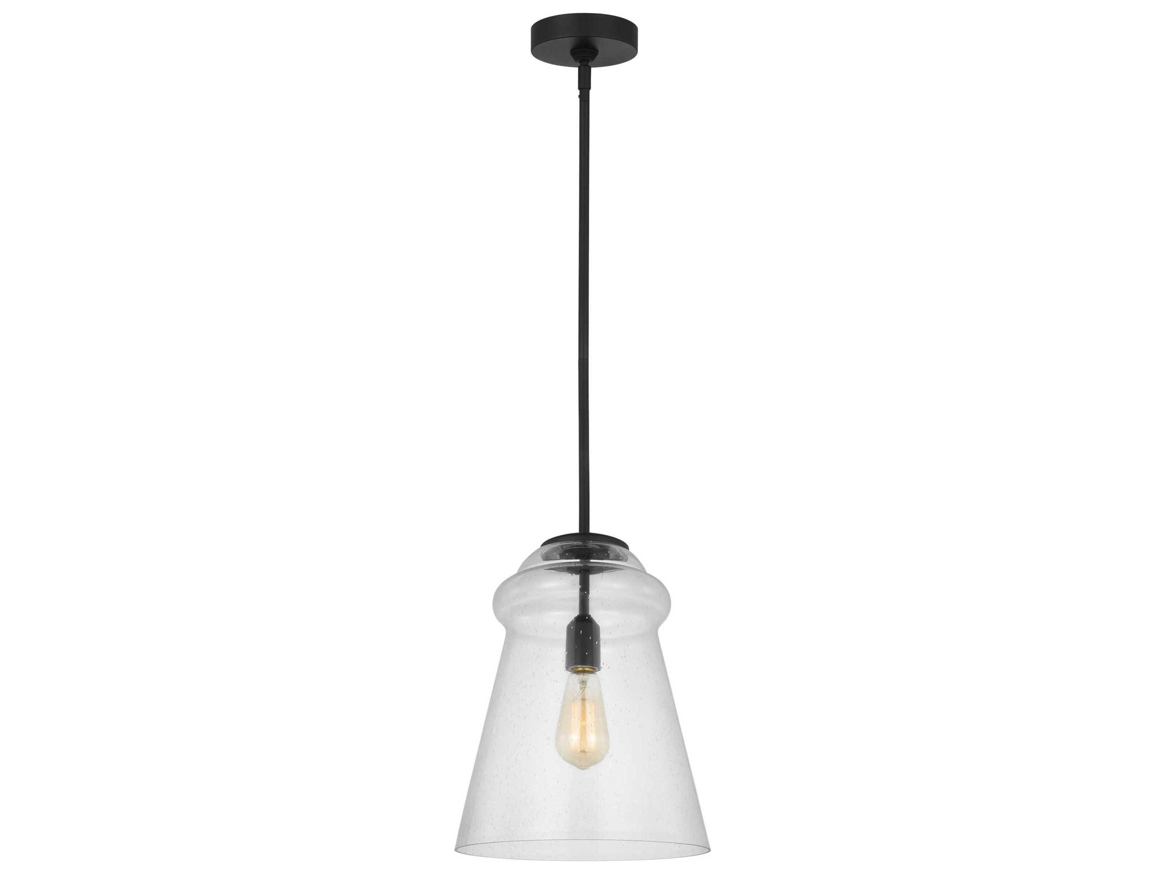 Generation Lighting Loras 1-Light Midnight Black Bell Mini Pendant