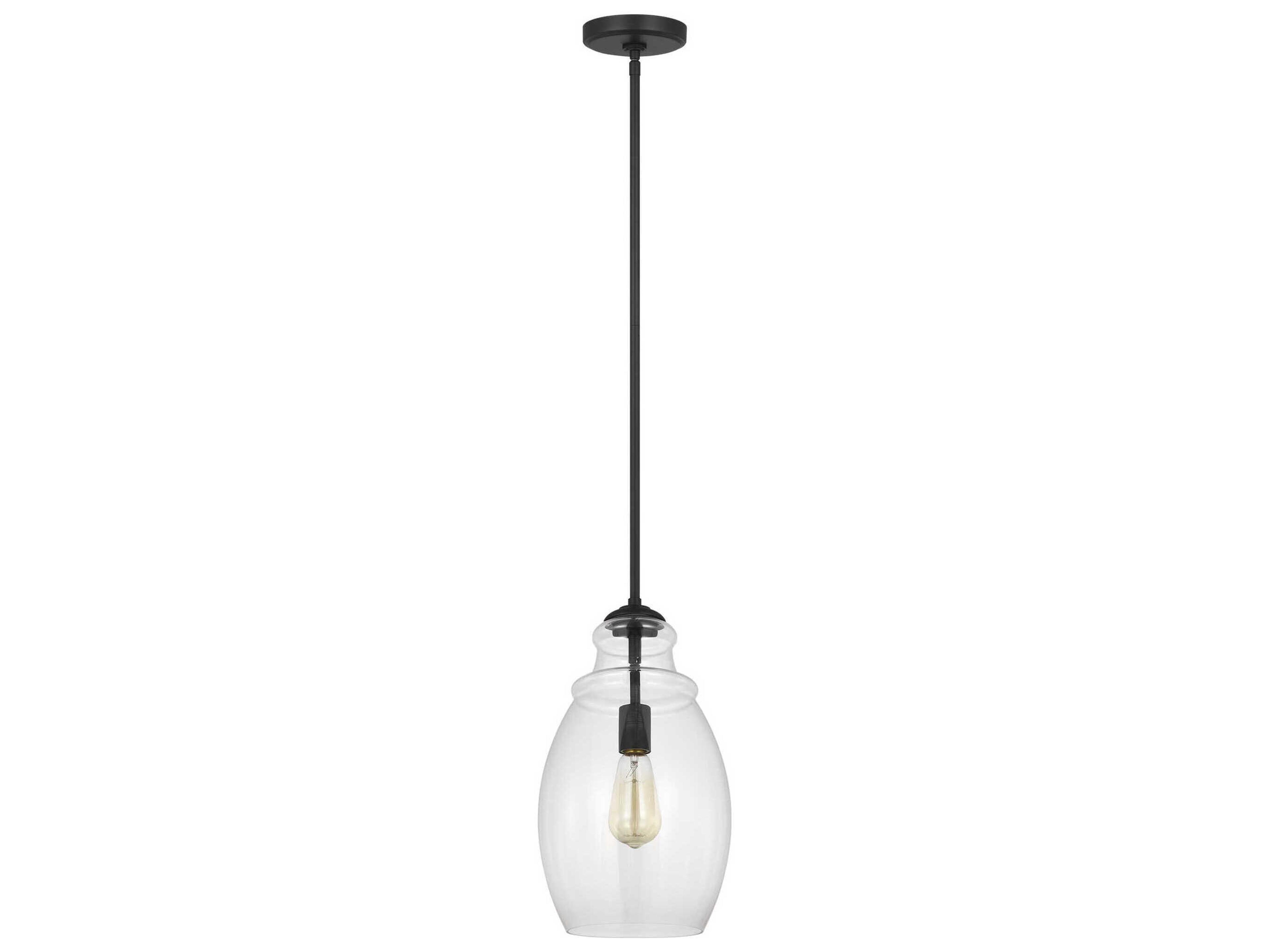 Generation Lighting Marino 1-Light Midnight Black Mini Pendant
