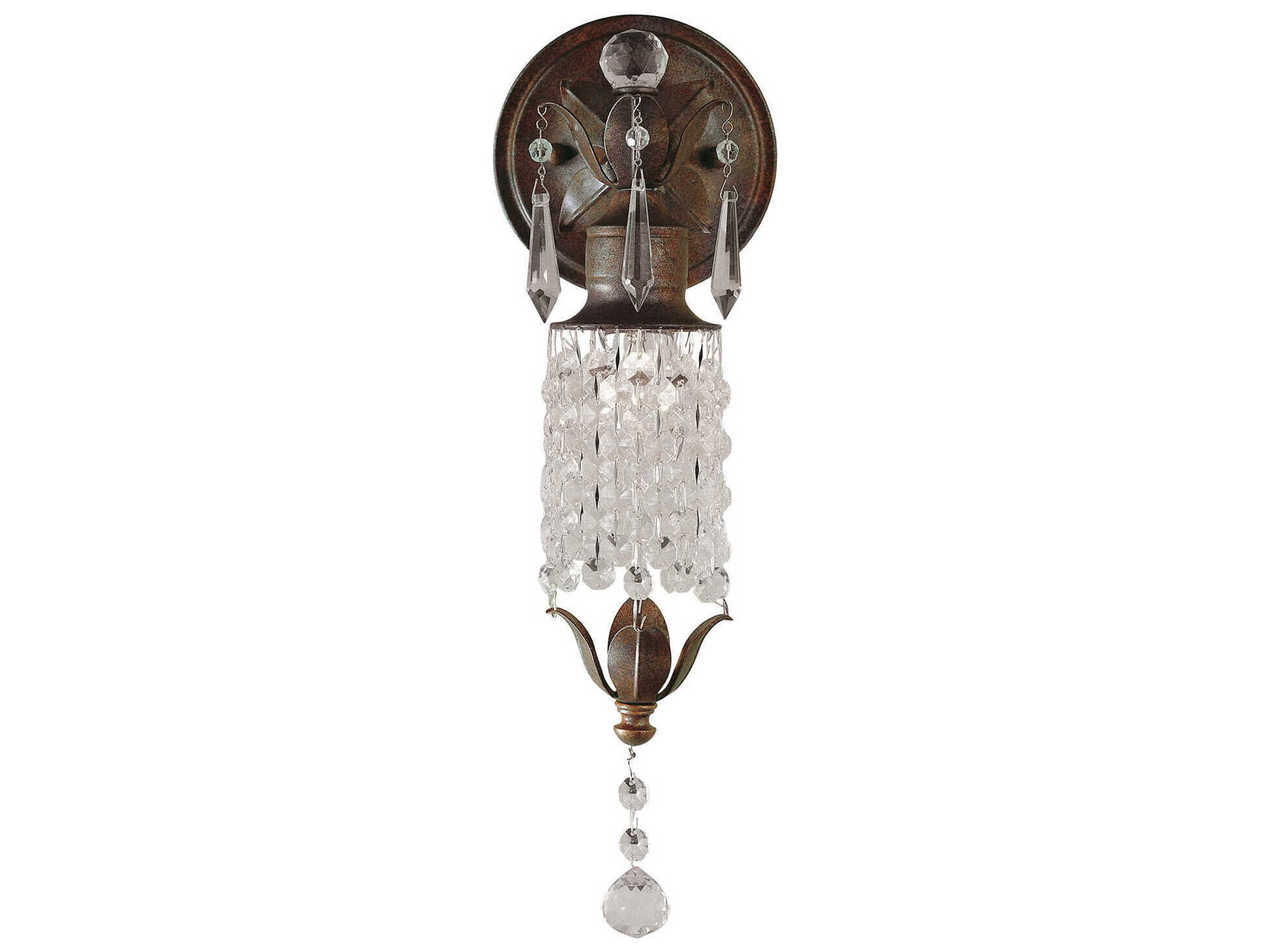Generation Lighting Maison De Ville 1-Light British Bronze Crystal Wall Sconce