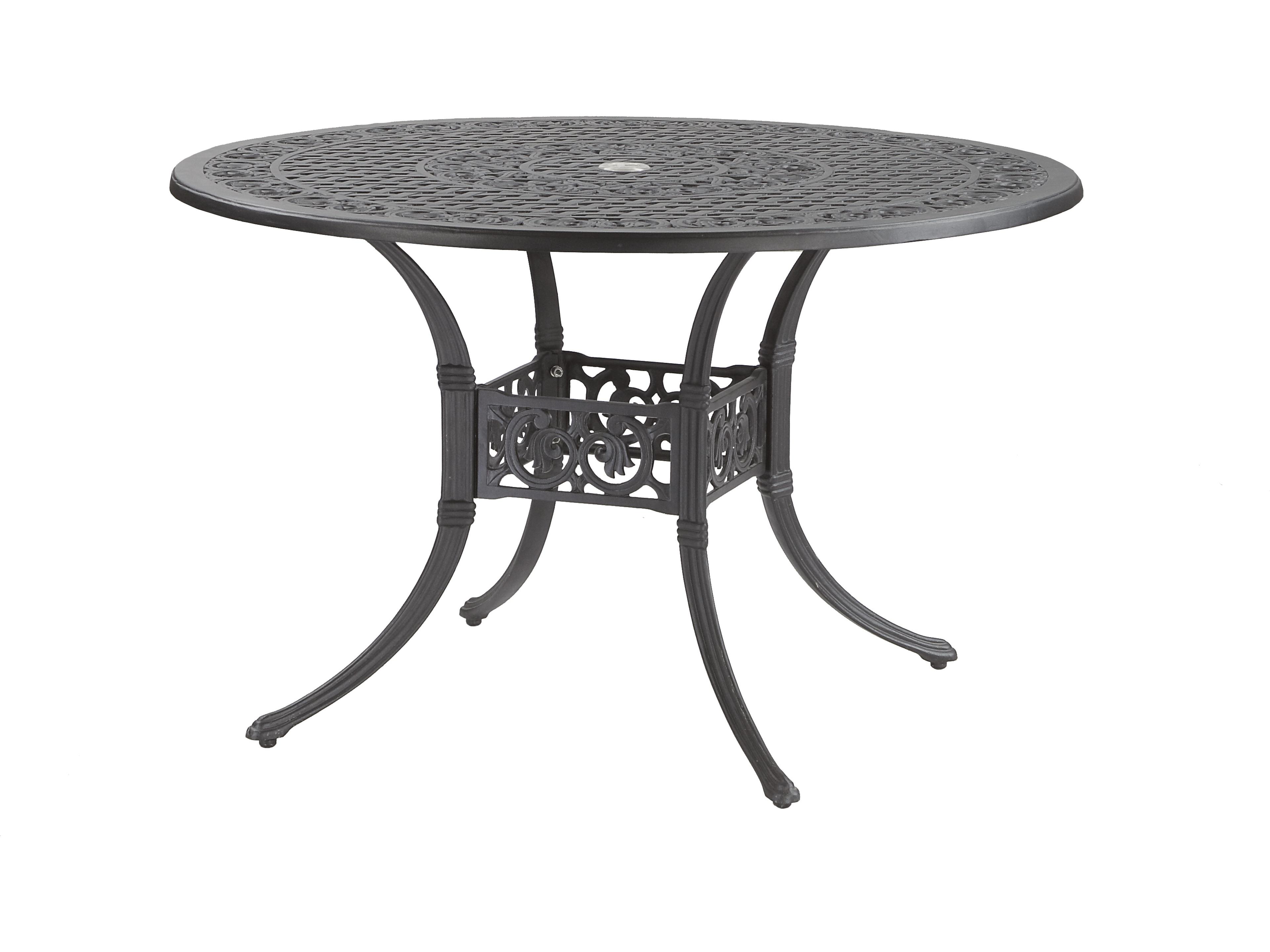 Gensun Michigan Cast Aluminum Round Outdoor Dining Table with Umbrella Hole