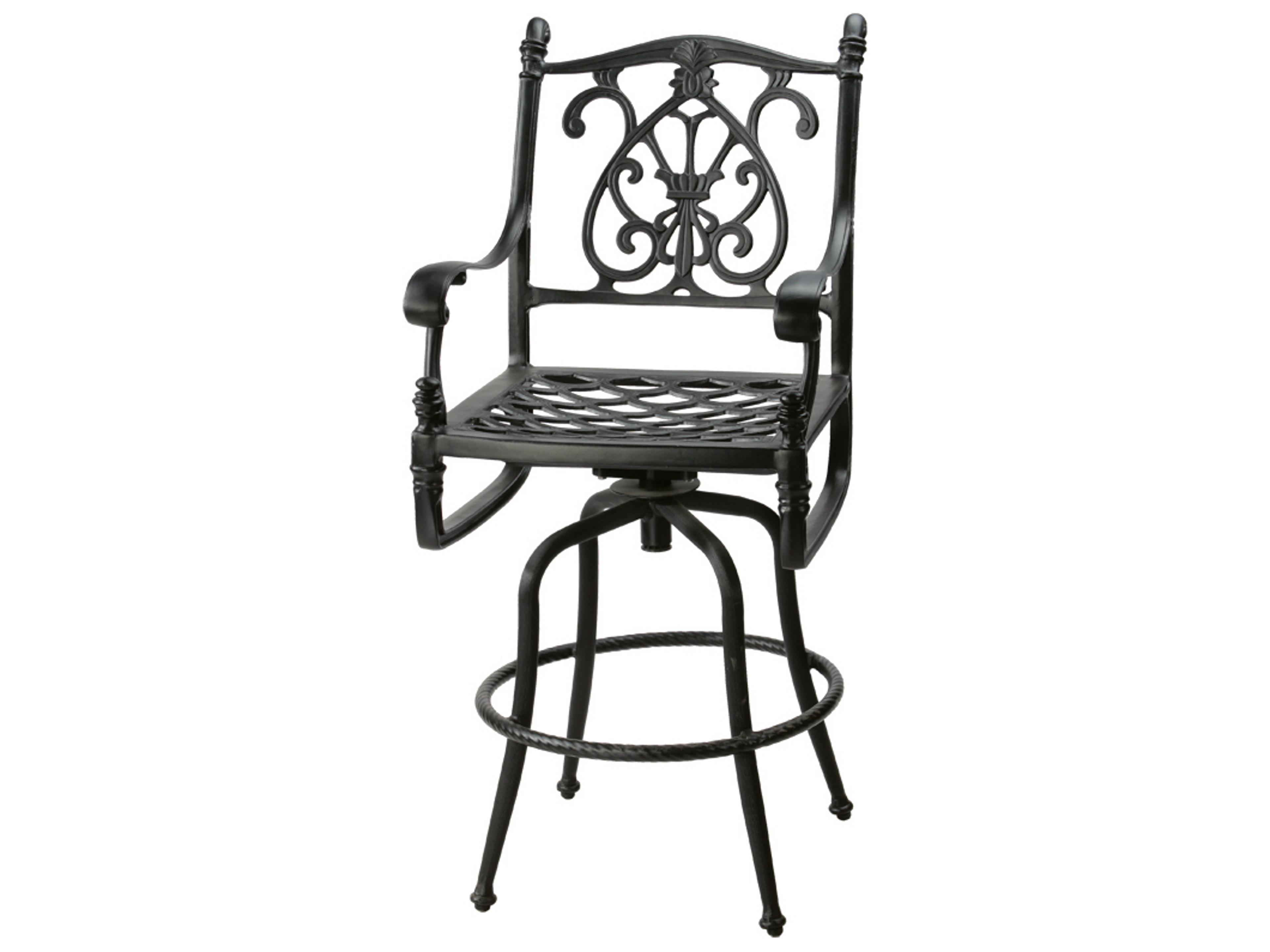 Gensun Florence Cast Aluminum Swivel Outdoor Patio Bar Stool