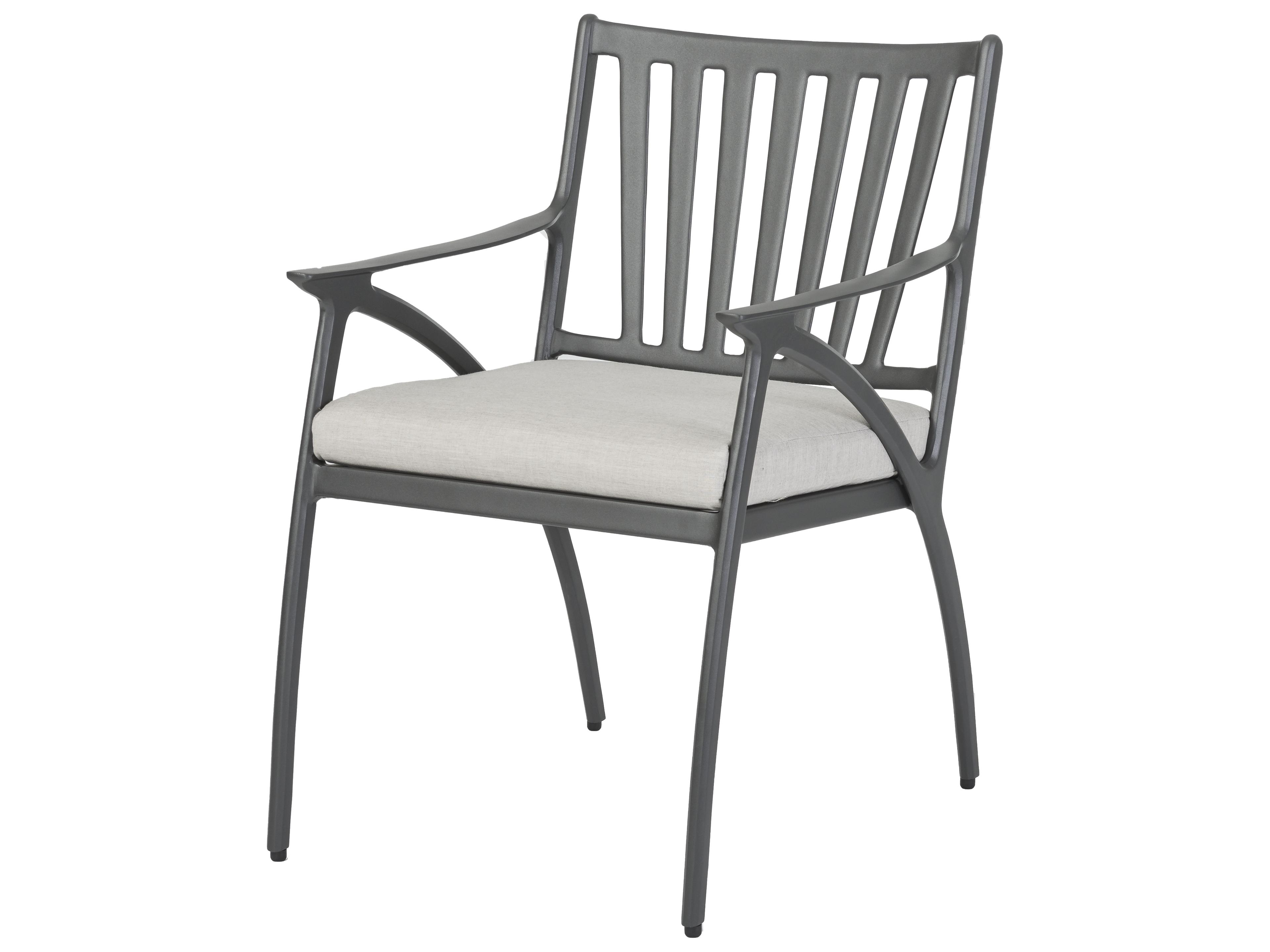 Gensun Amari Aluminum Carbon Patio Dining Arm Chair - No Cushion