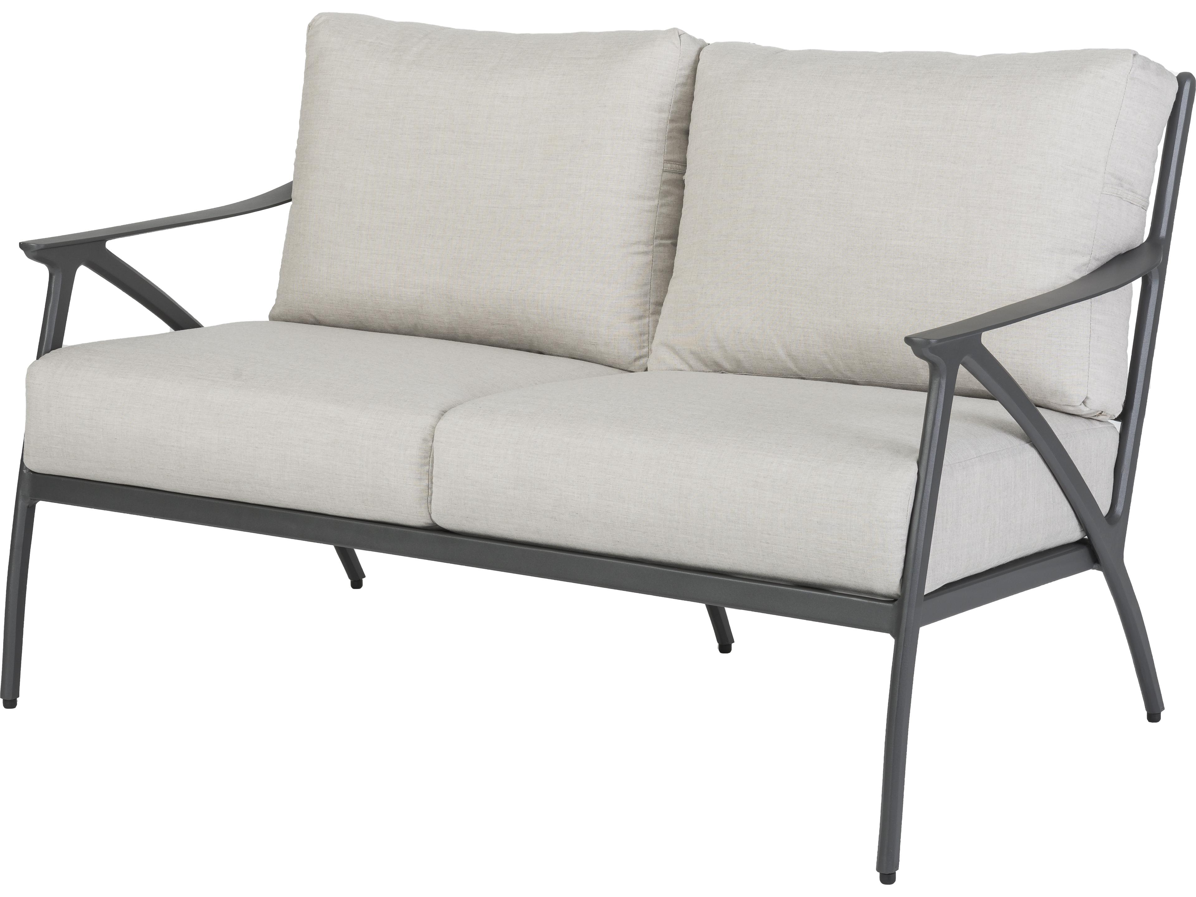 Gensun Amari Aluminum Carbon Outdoor Patio Loveseat - No Cushion