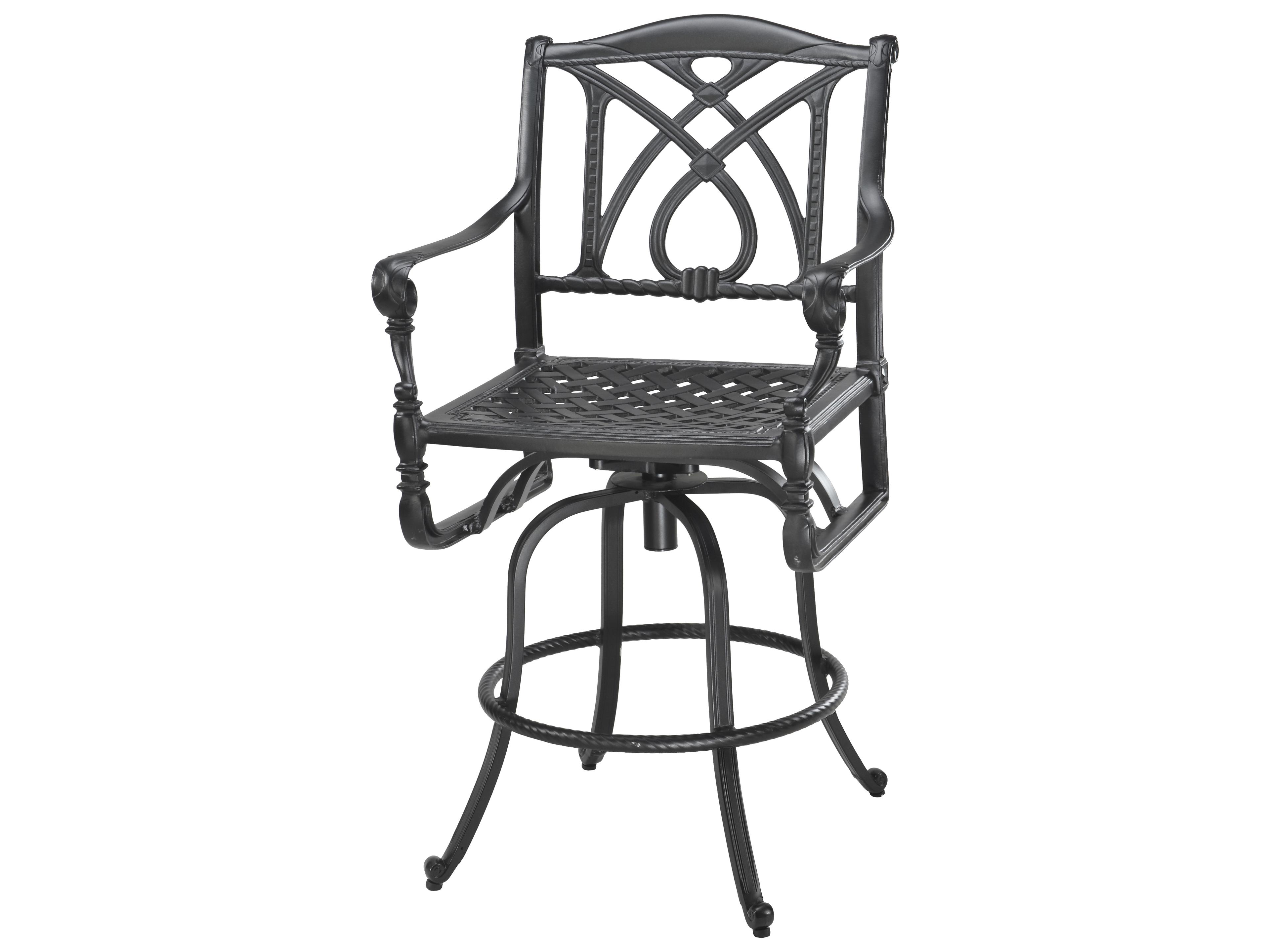 Gensun Grand Terrace Cast Aluminum Swivel Outdoor Patio Bar Stool