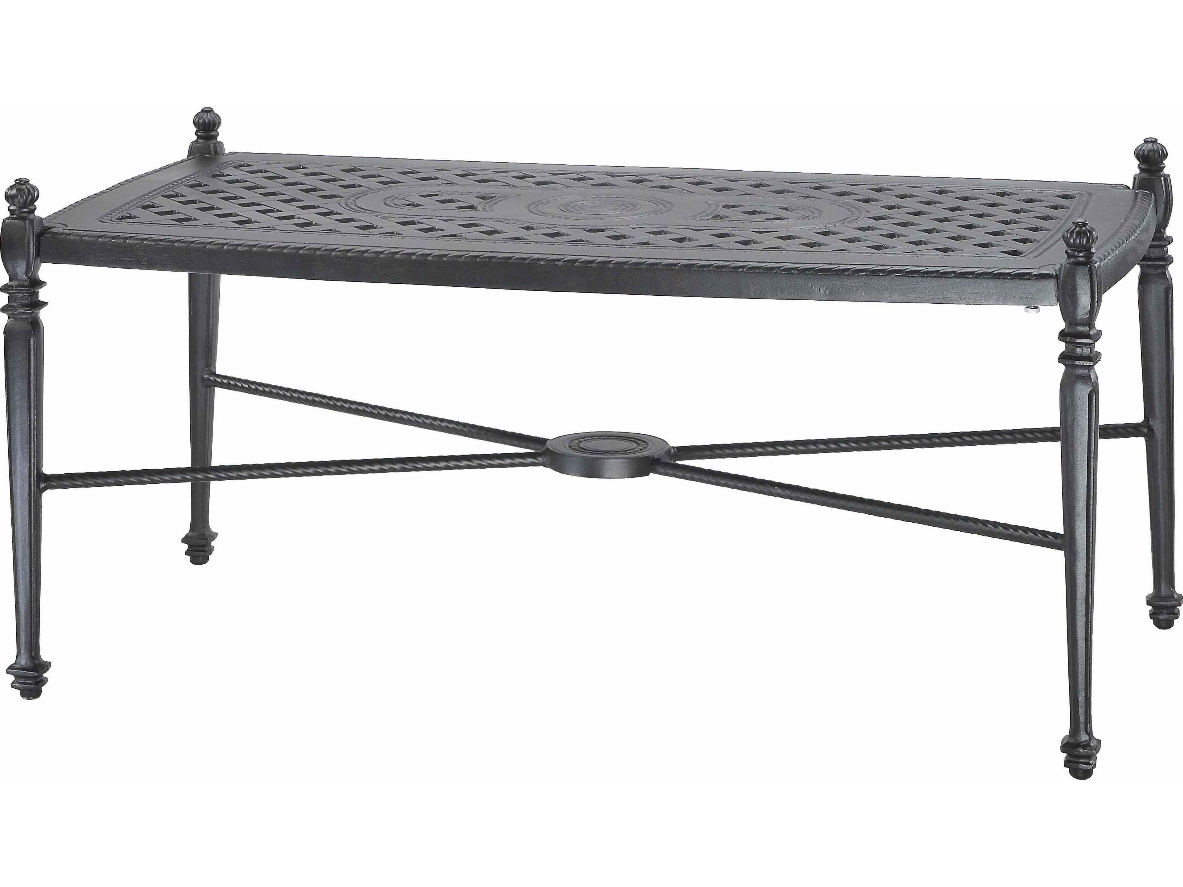 Gensun Grand Terrace Cast Aluminum Rectangular Outdoor Patio Coffee Table