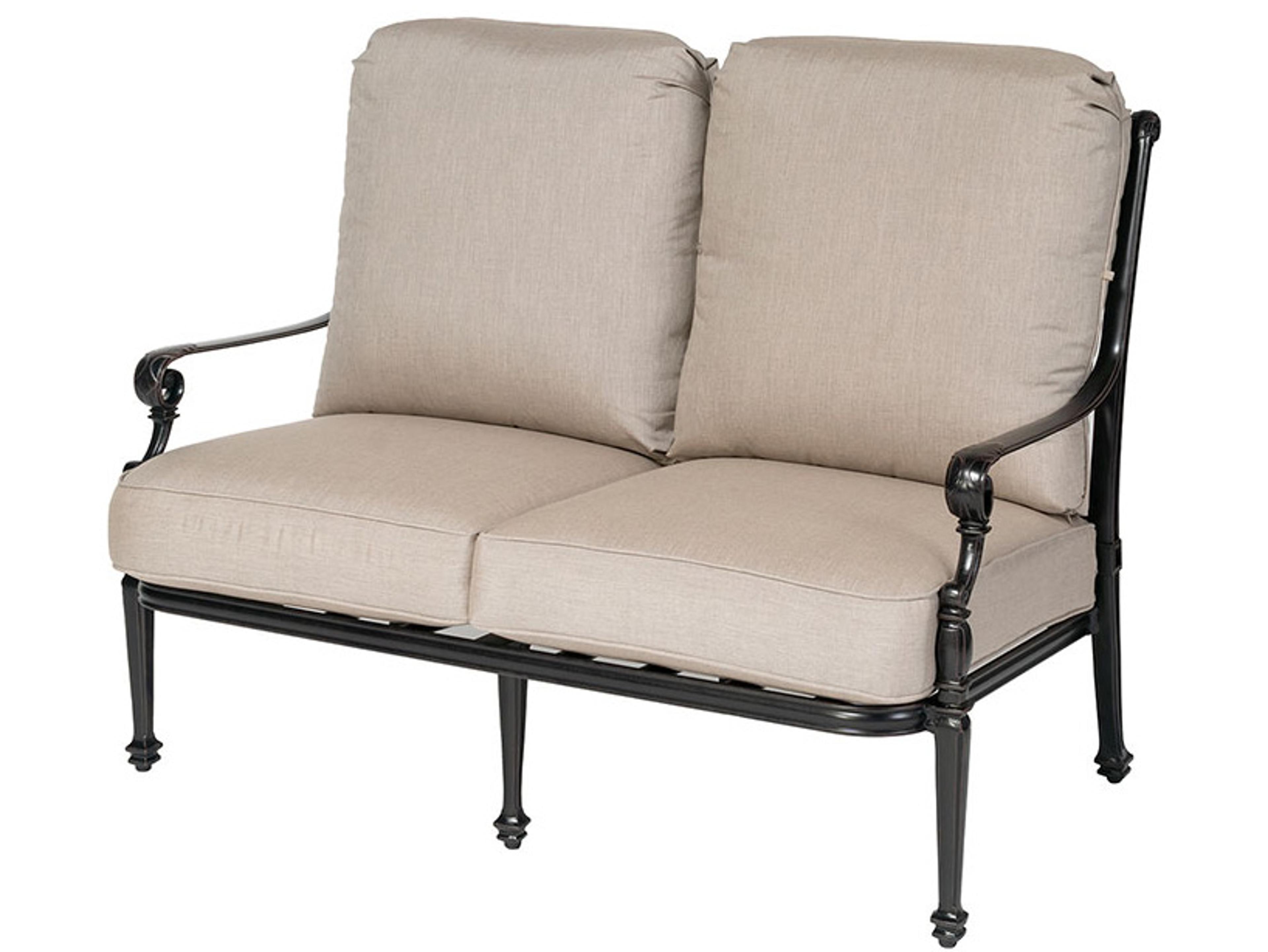 Gensun Grand Terrace Cushion Cast Aluminum High Back Outdoor Patio Loveseat