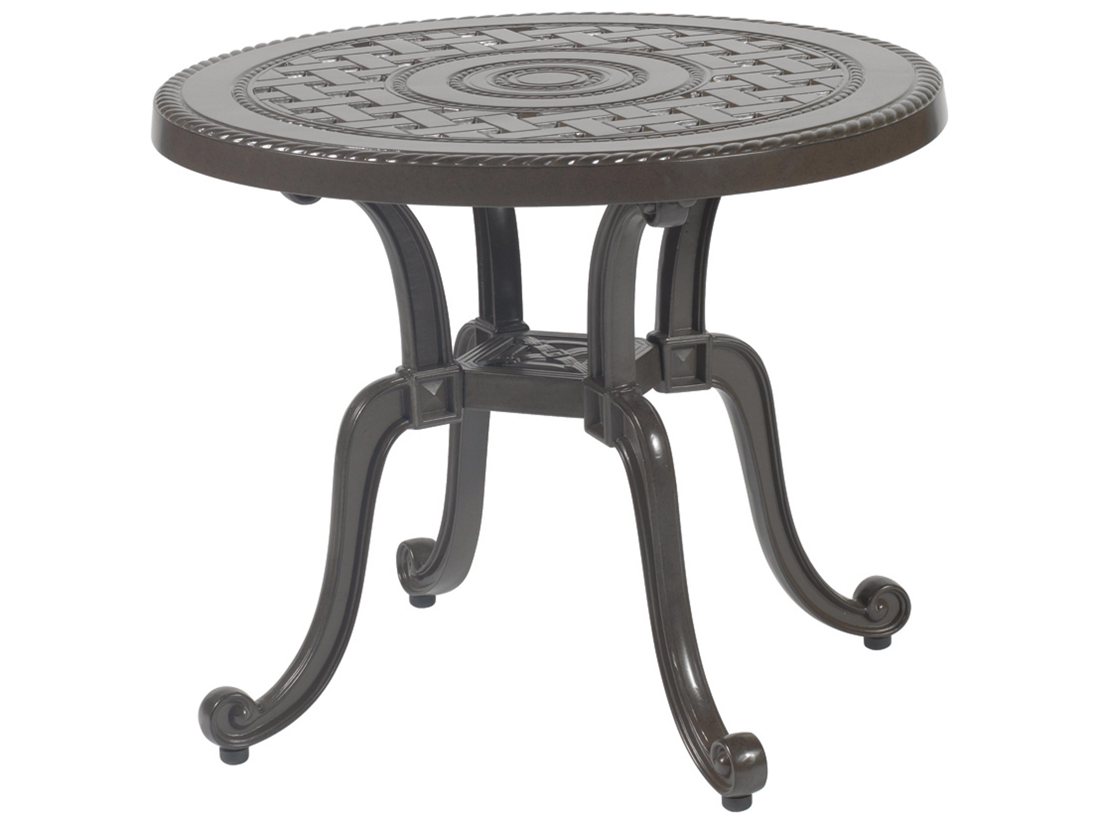 Gensun Grand Terrace Cast Aluminum Round Patio End Table