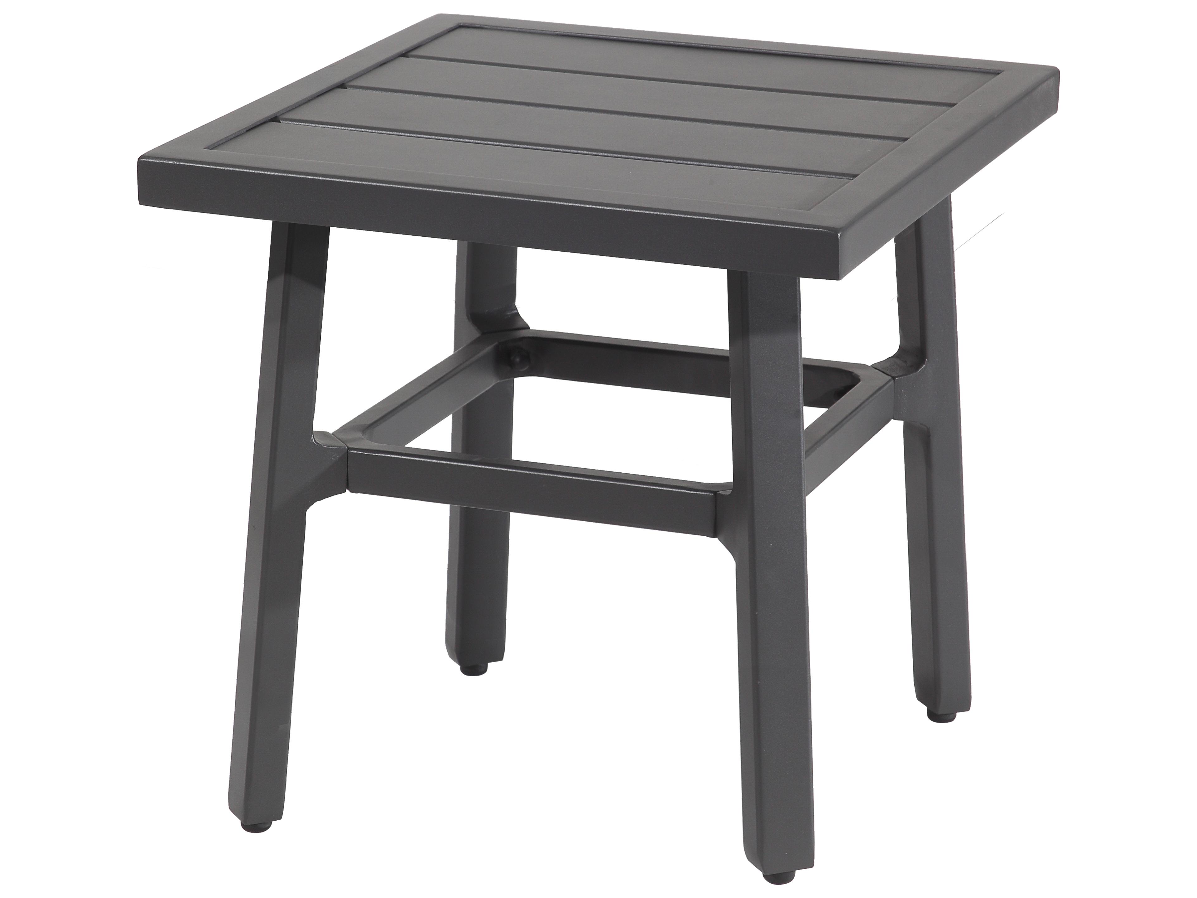 Gensun Plank Aluminum Aluminum Square Outdoor Patio End Table