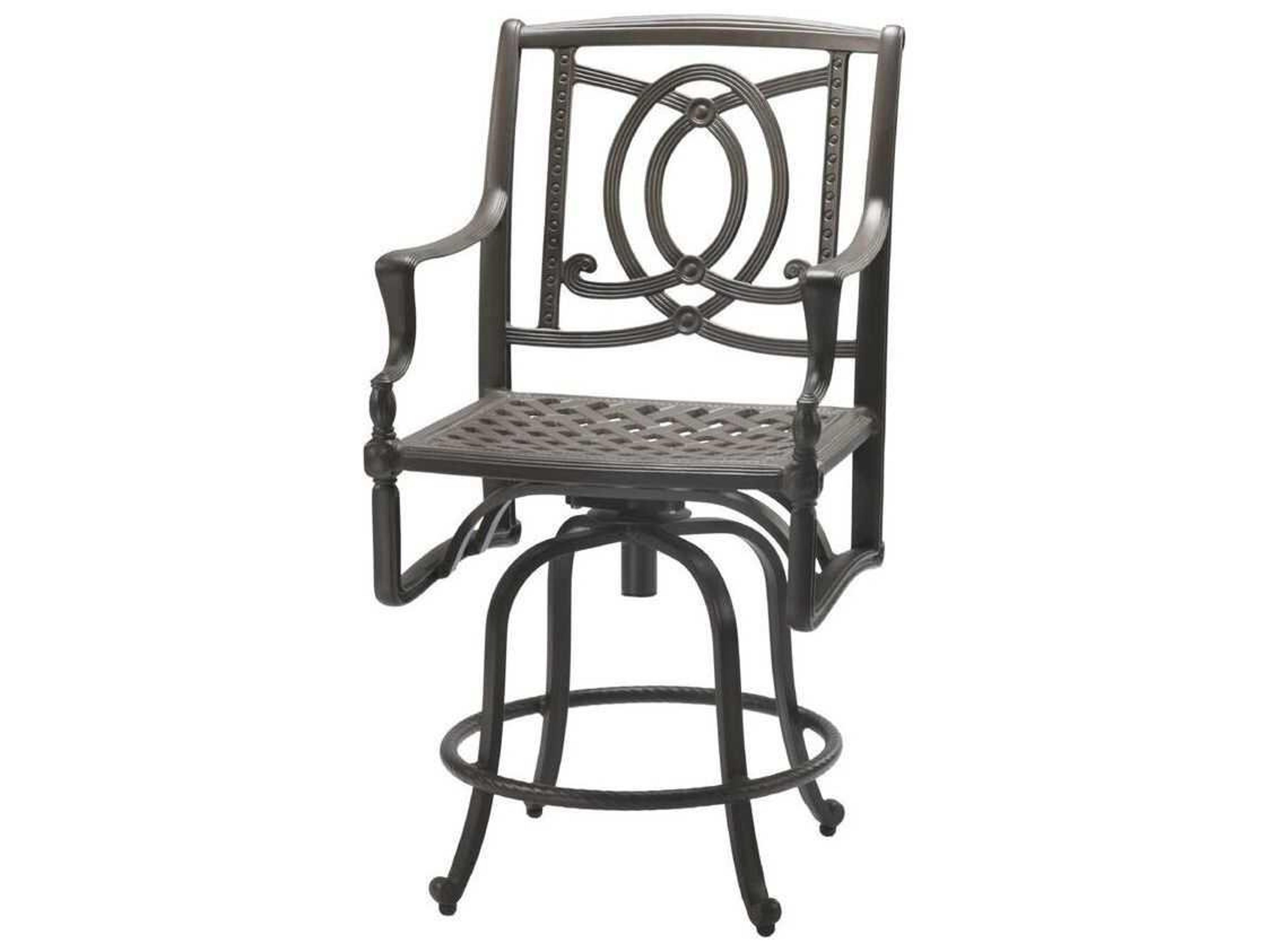 Gensun Bel Air Cast Aluminum Swivel Outdoor Counter Stool - No Cushion