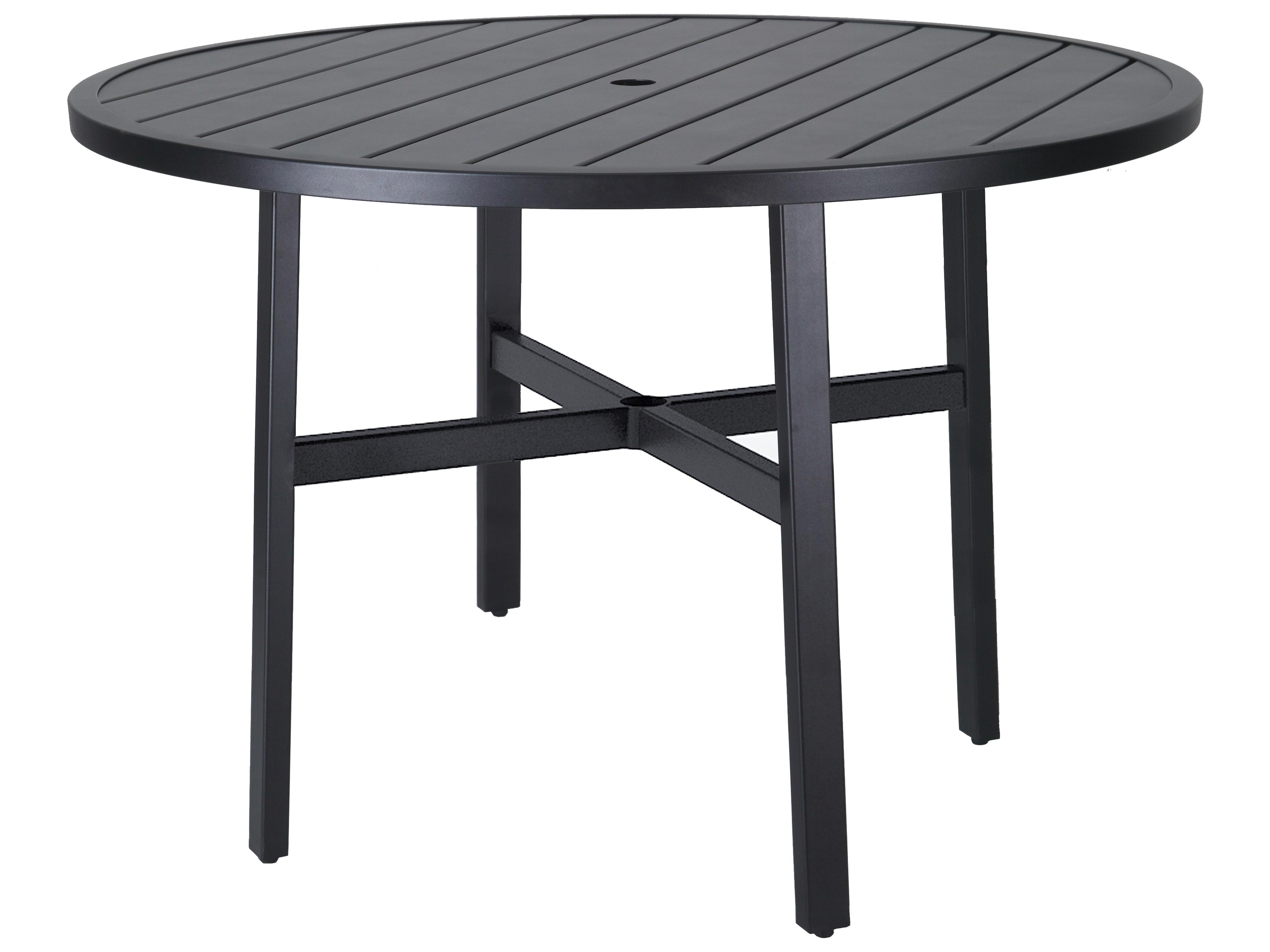 Gensun Plank Aluminum Round Outdoor Counter Table