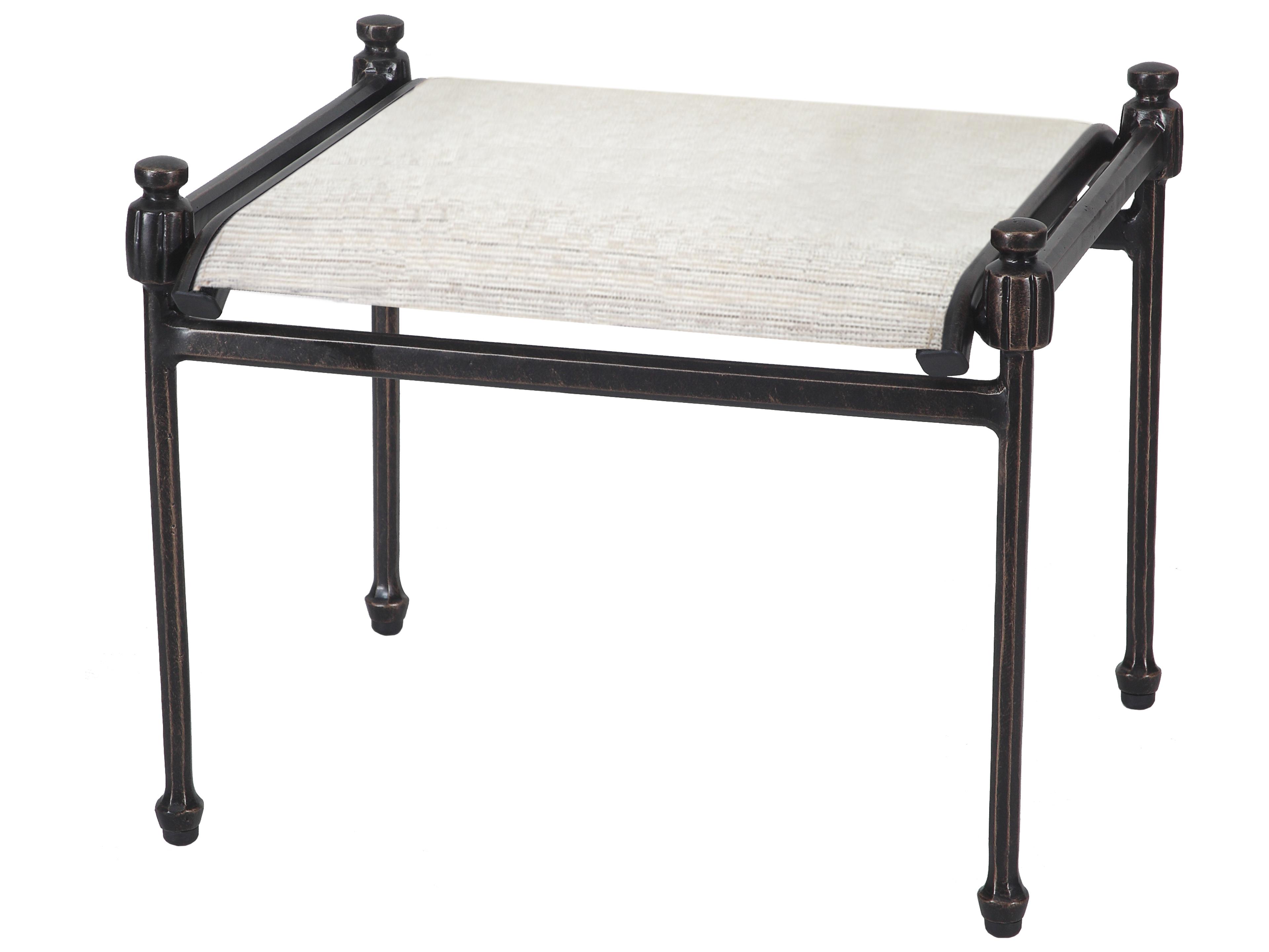 Gensun Morro Bay Sling Cast Aluminum Outdoor Patio Ottoman