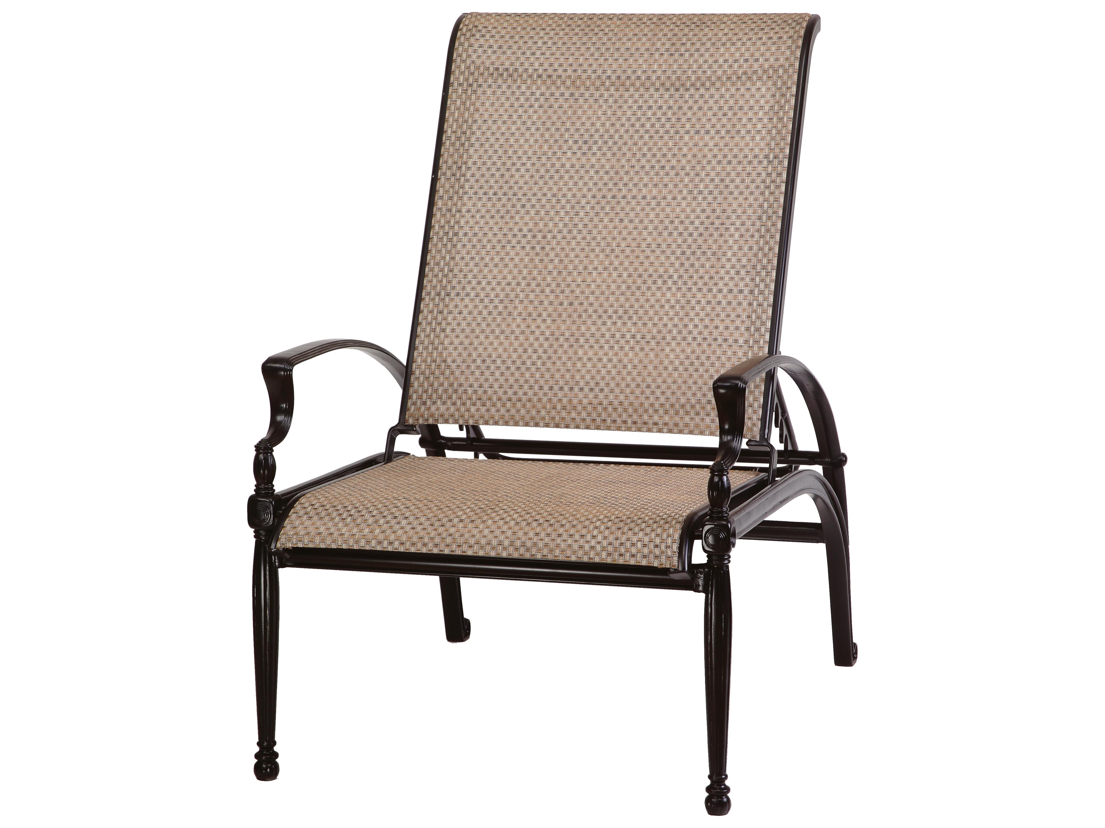 Gensun Bel Air Sling Cast Aluminum Recliner Patio Lounge Chair