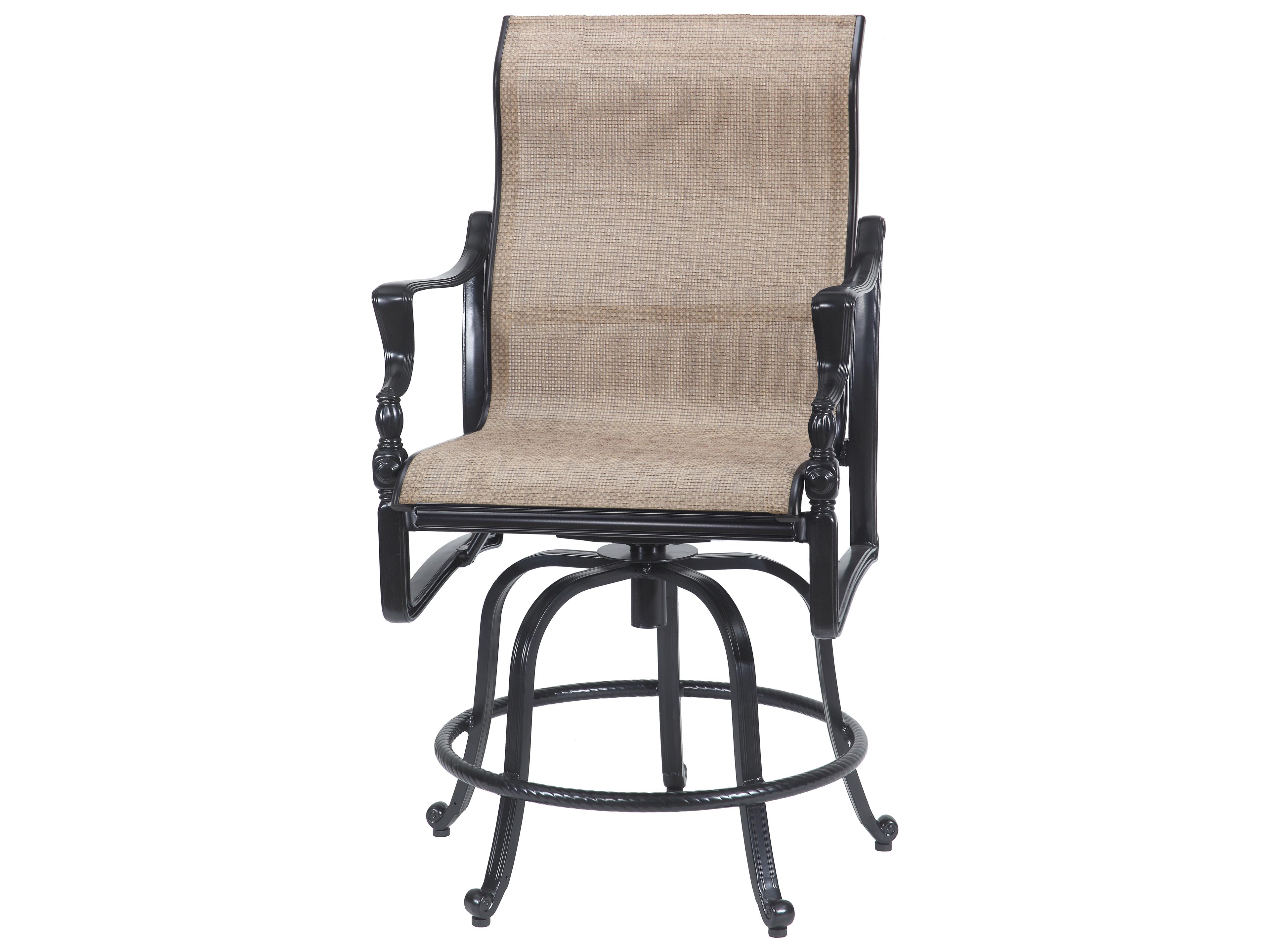 Gensun Bel Air Sling Cast Aluminum Swivel Rocker Counter Stool
