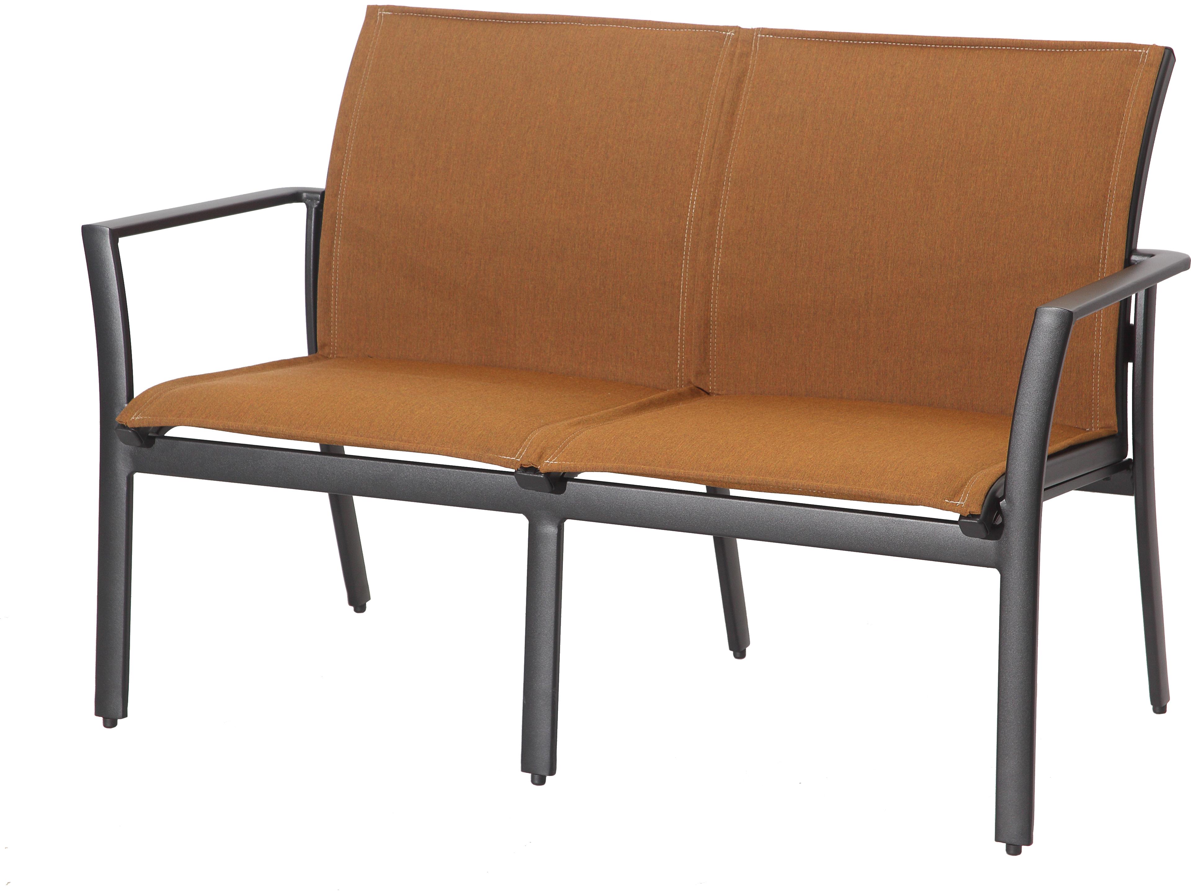 Gensun Echelon Padded Sling Aluminum Outdoor Patio Loveseat