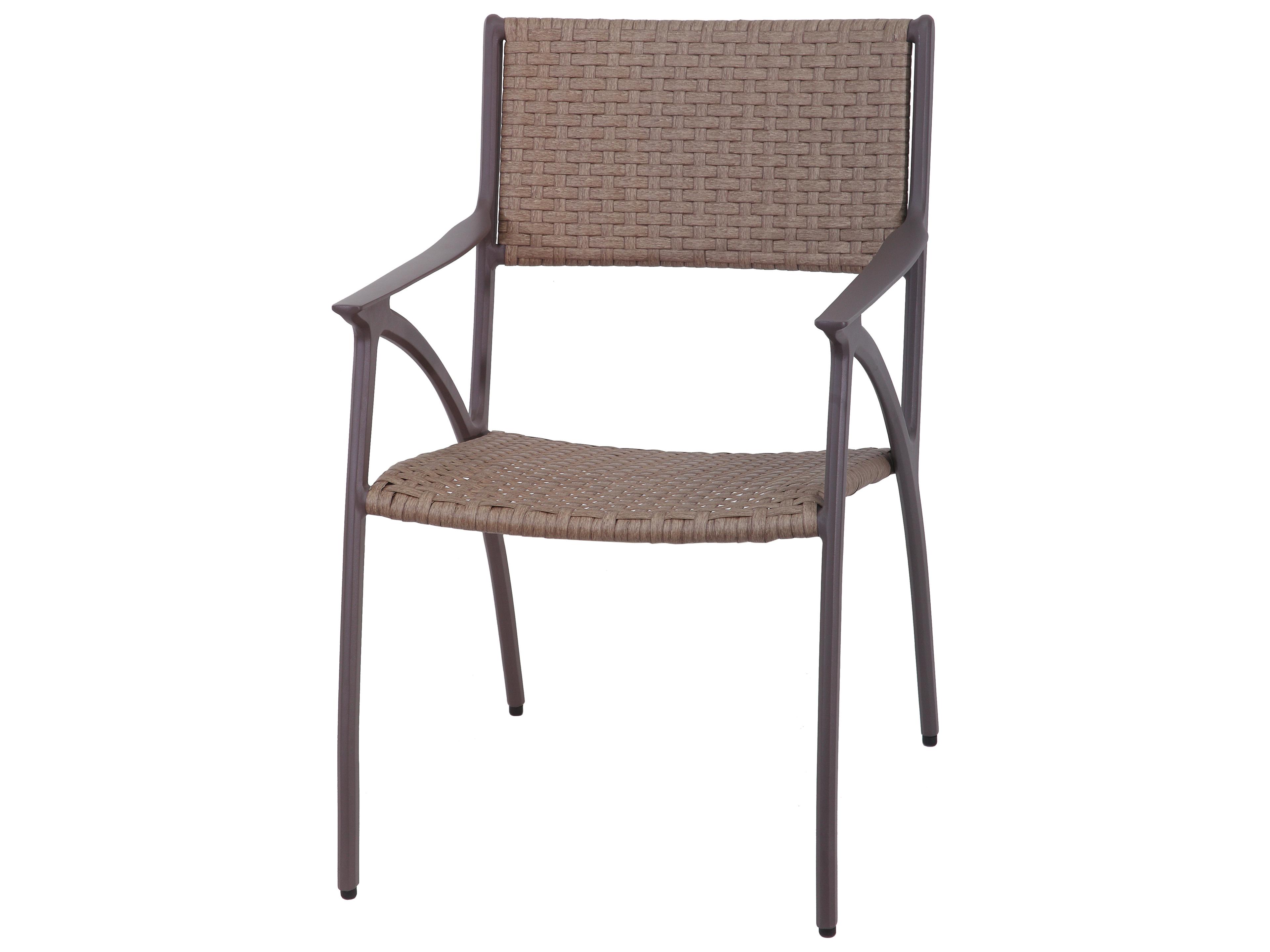 Gensun Amari Woven Aluminum Carbon Patio Dining Arm Chair