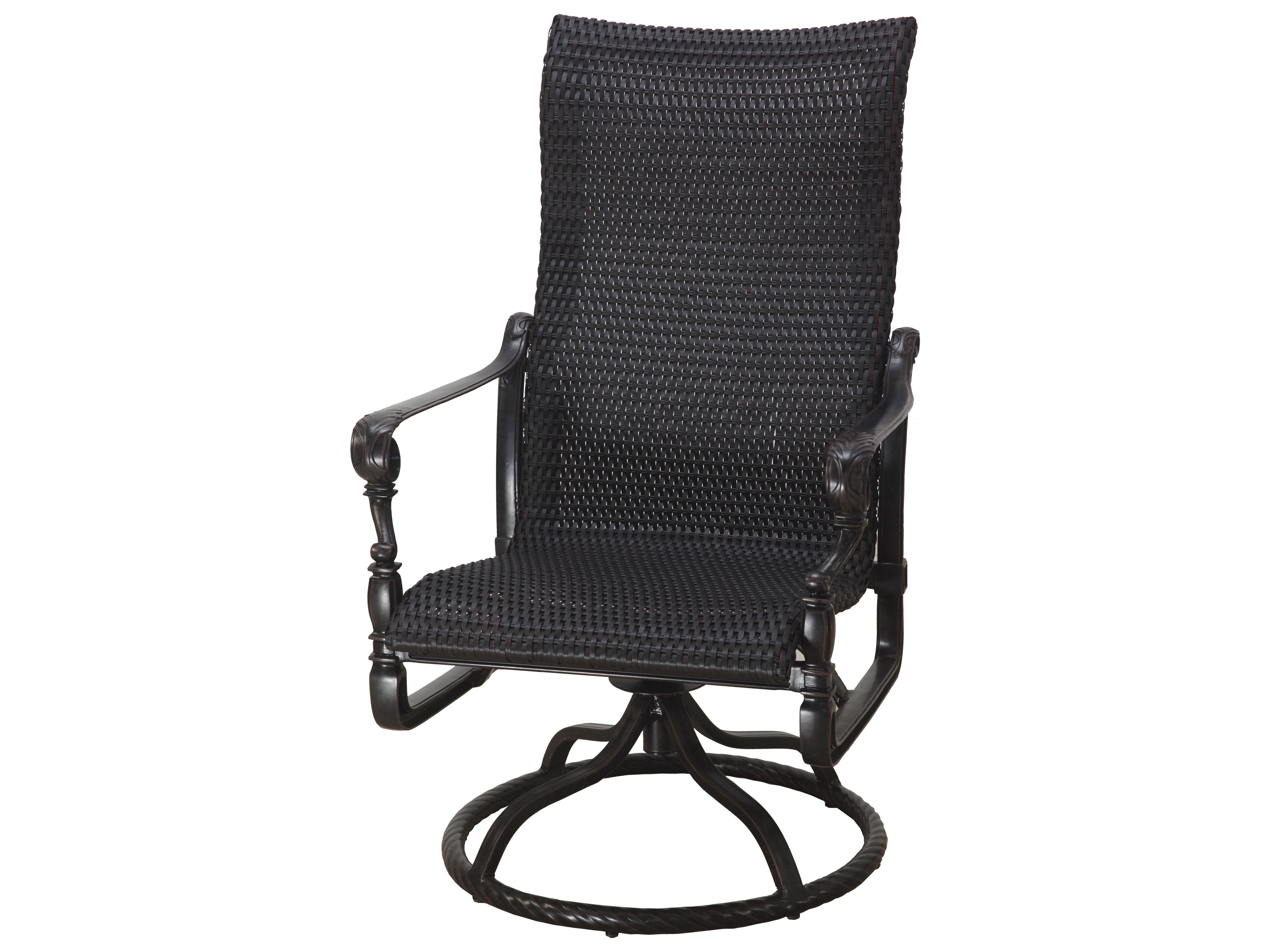 Gensun Grand Terrace Woven Cast Aluminum High Back Swivel Rocker