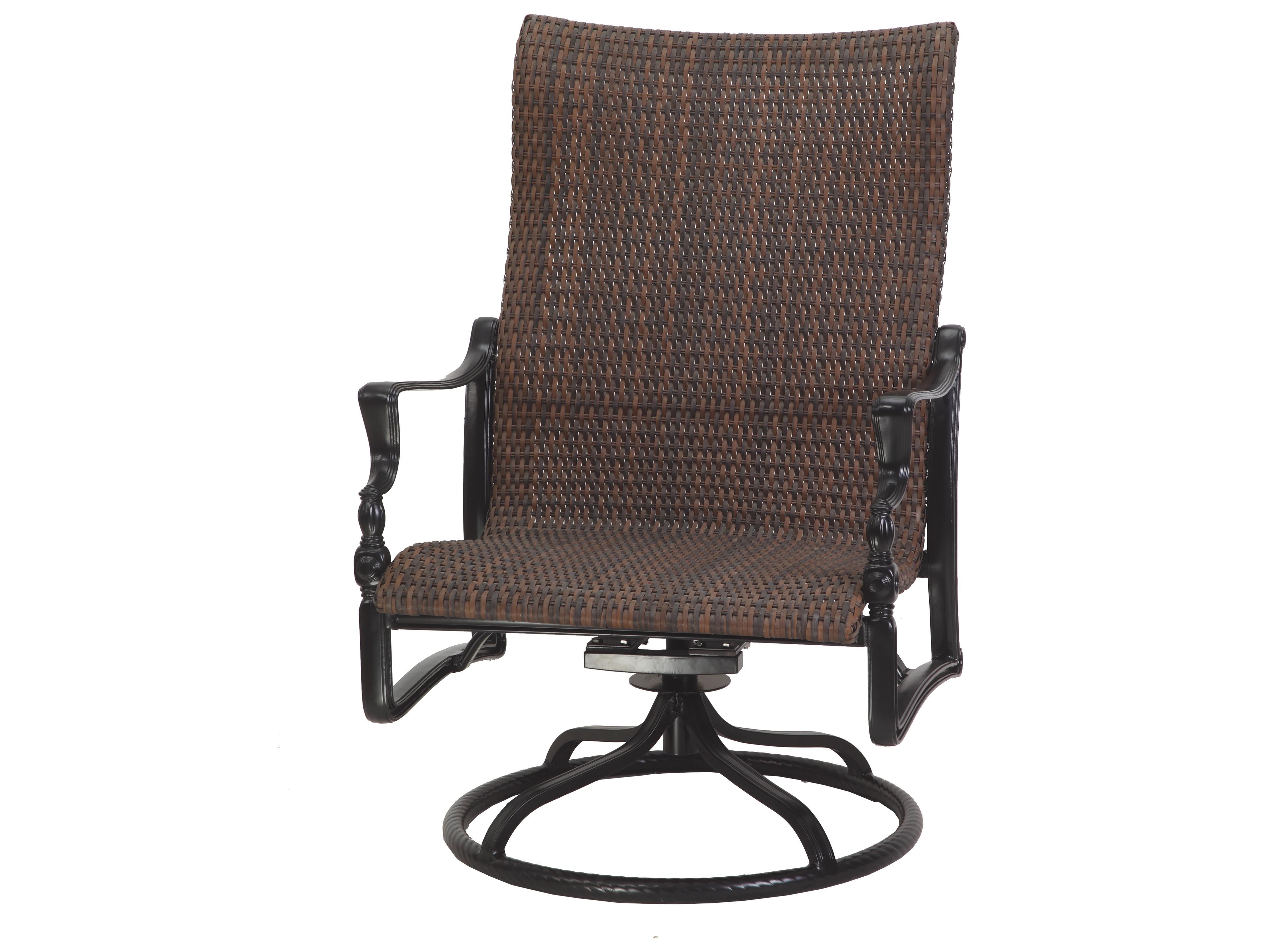 Gensun Bel Air Woven Cast Aluminum High Back Swivel Rocker Patio Lounge Chair