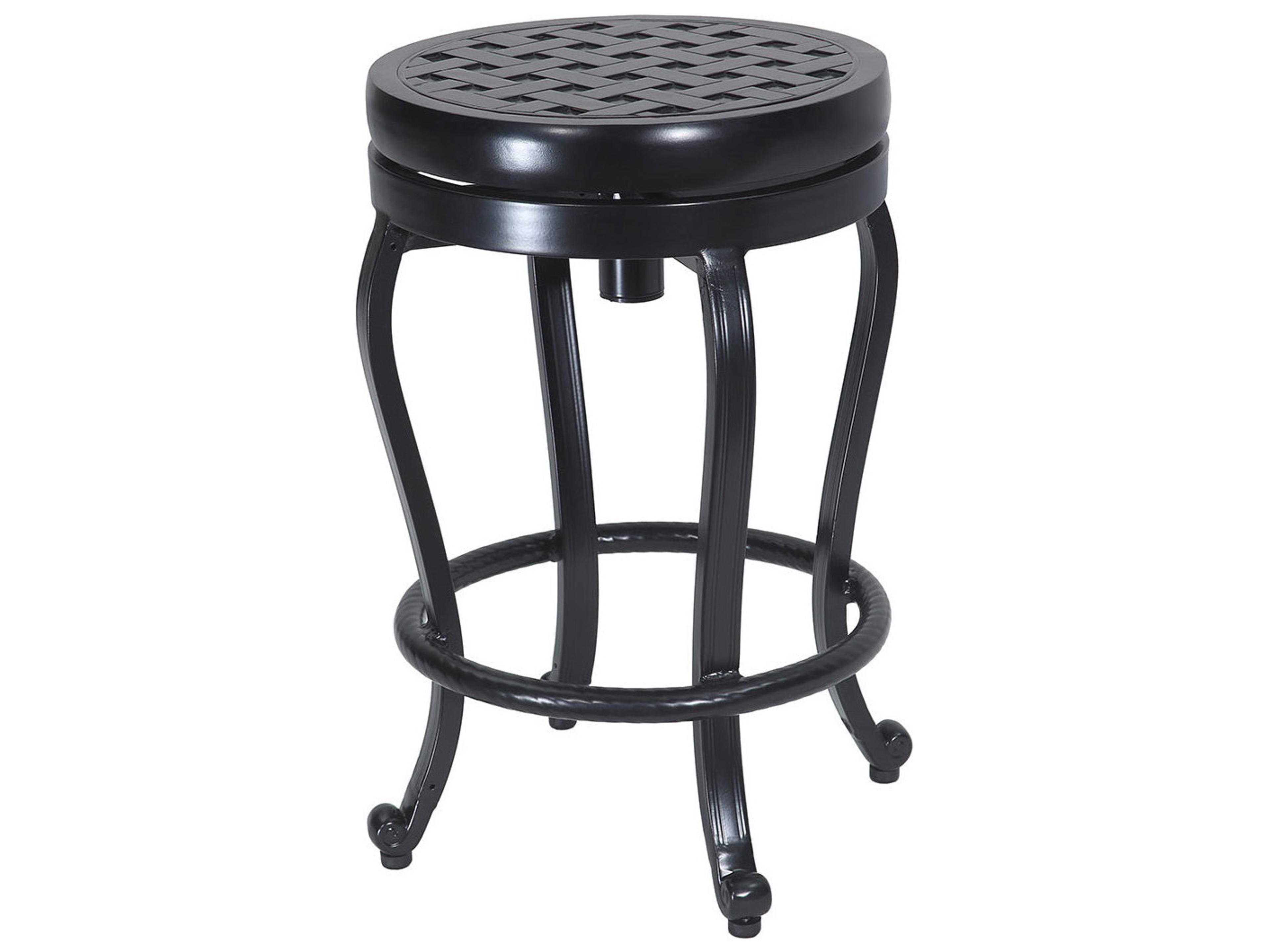 Gensun Cast Aluminum Backless Swivel Outdoor Counter Stool