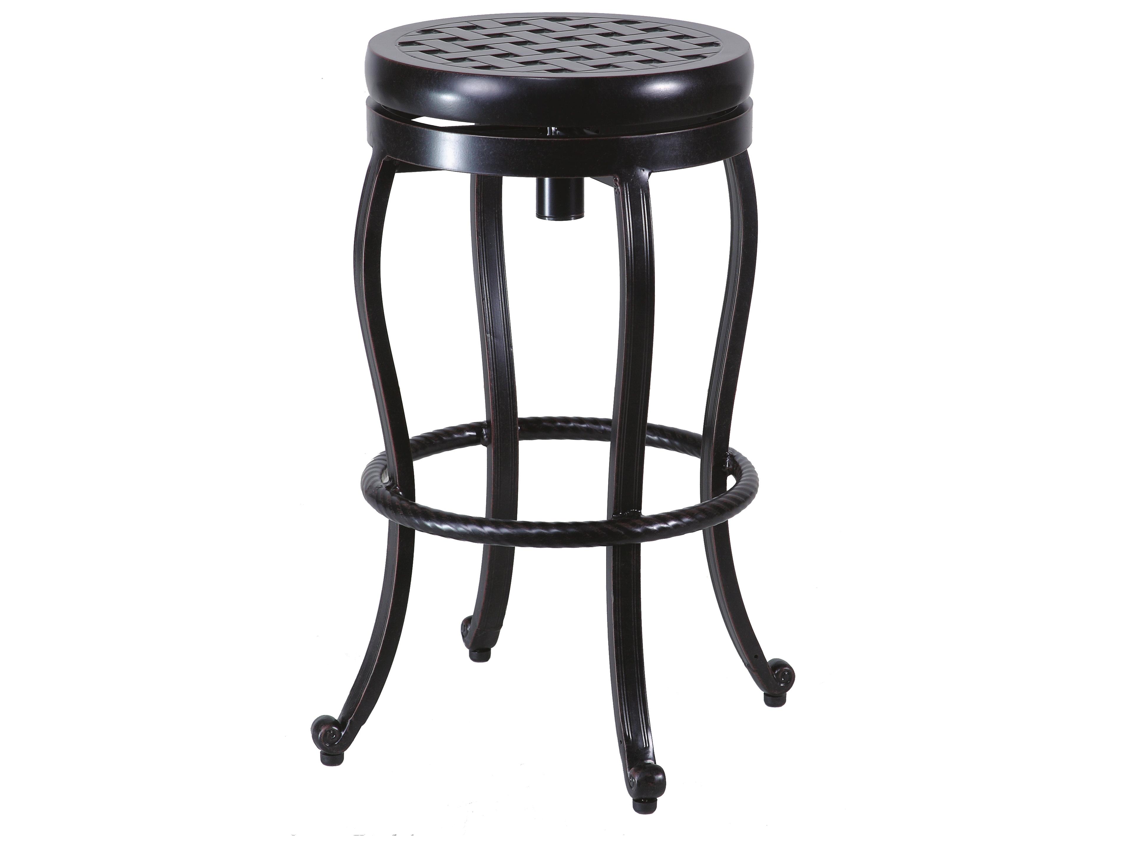 Gensun Cast Aluminum Backless Swivel Outdoor Patio Bar Stool