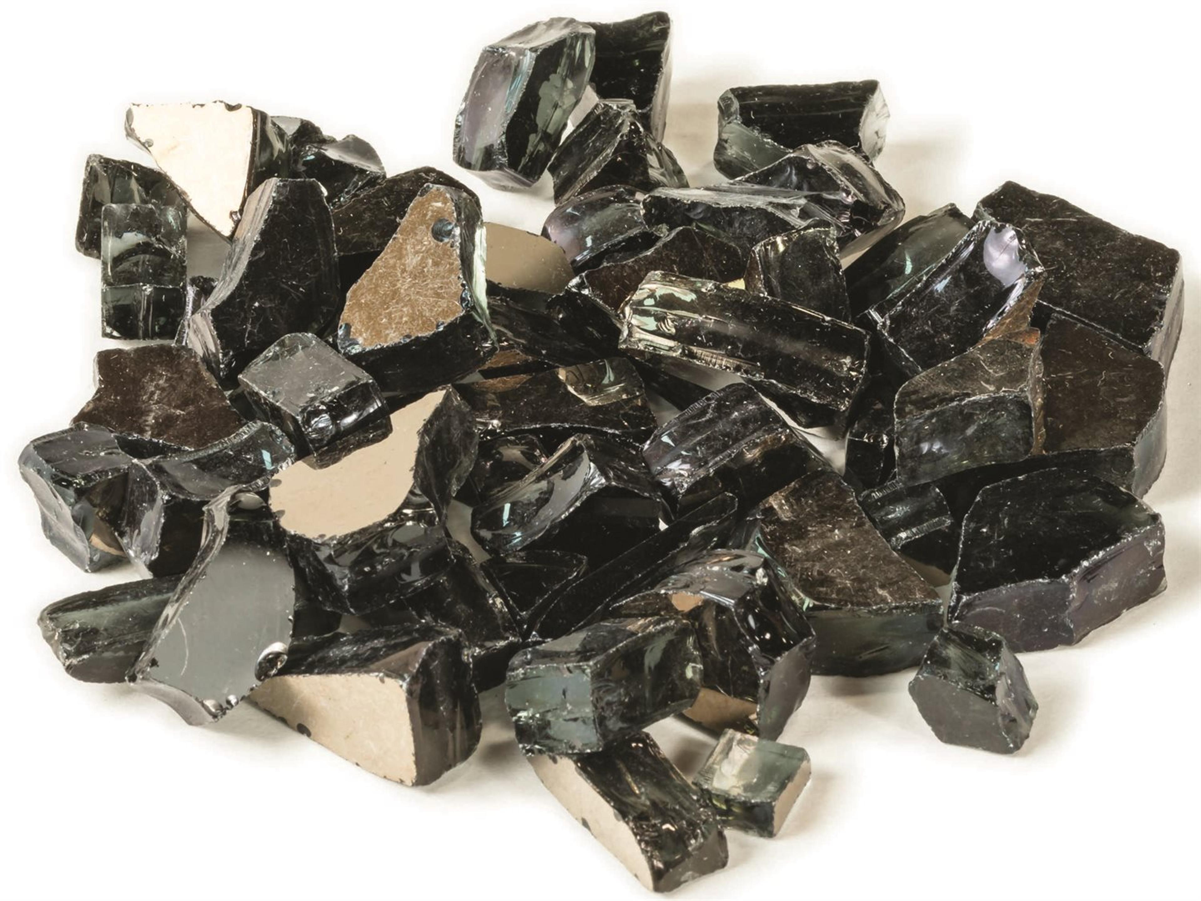 Gensun Gas Fire Pit Accessories Tempered Fire Glass in Black Reflective