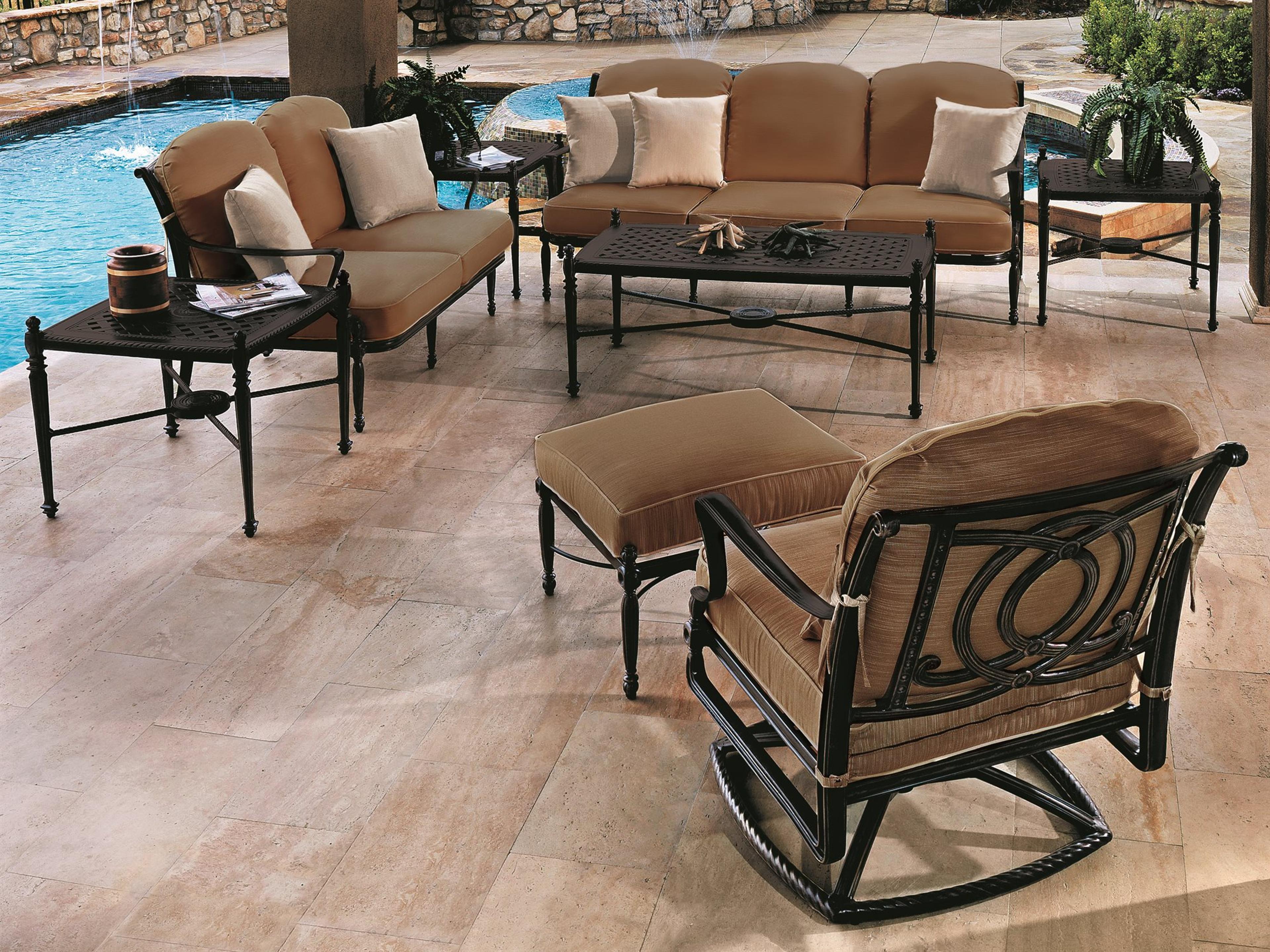 Gensun Bel Air Cushion Cast Aluminum Patio Lounge Set